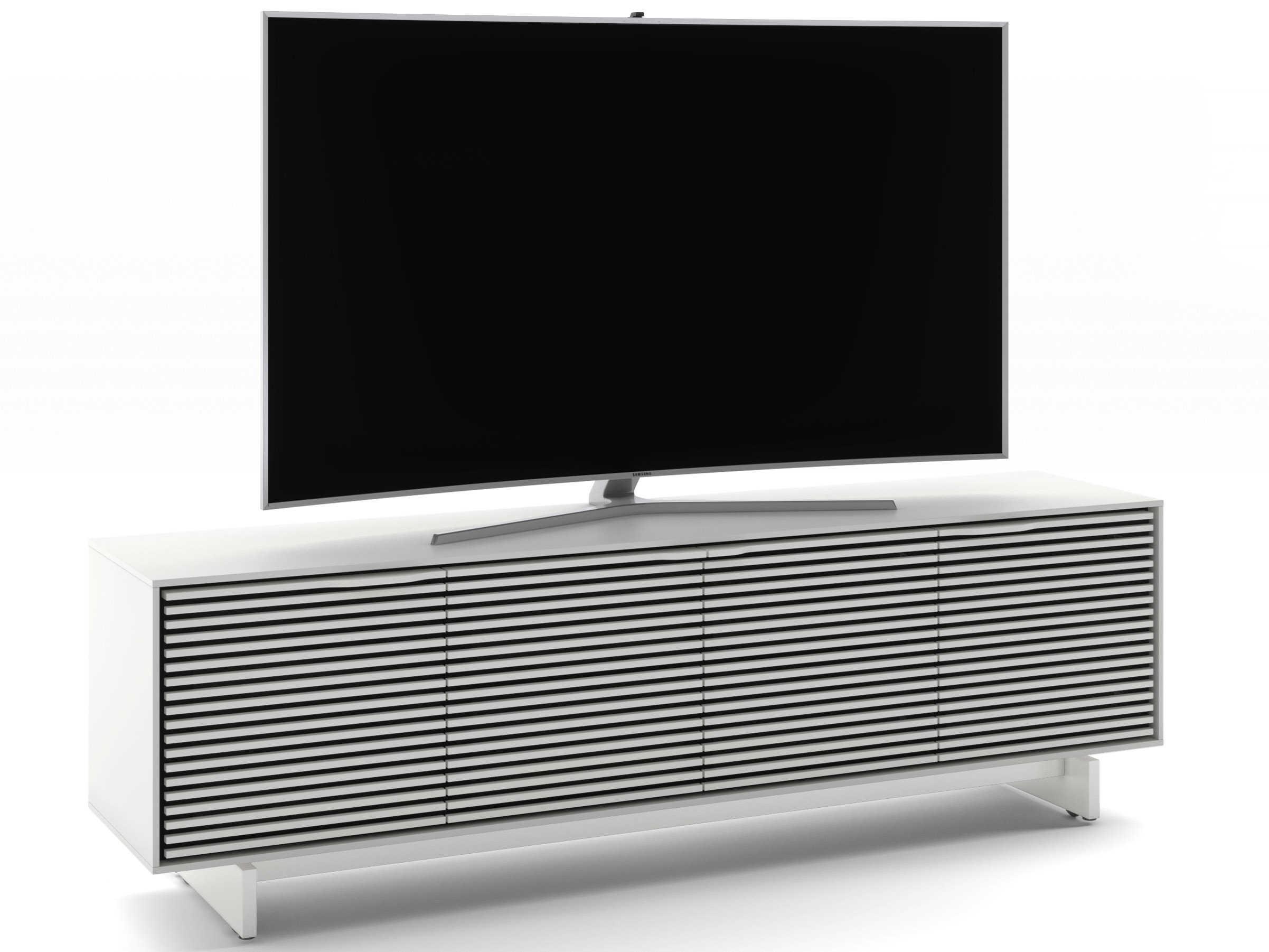 BDI Align 81" Solid Wood Satin White Media Console