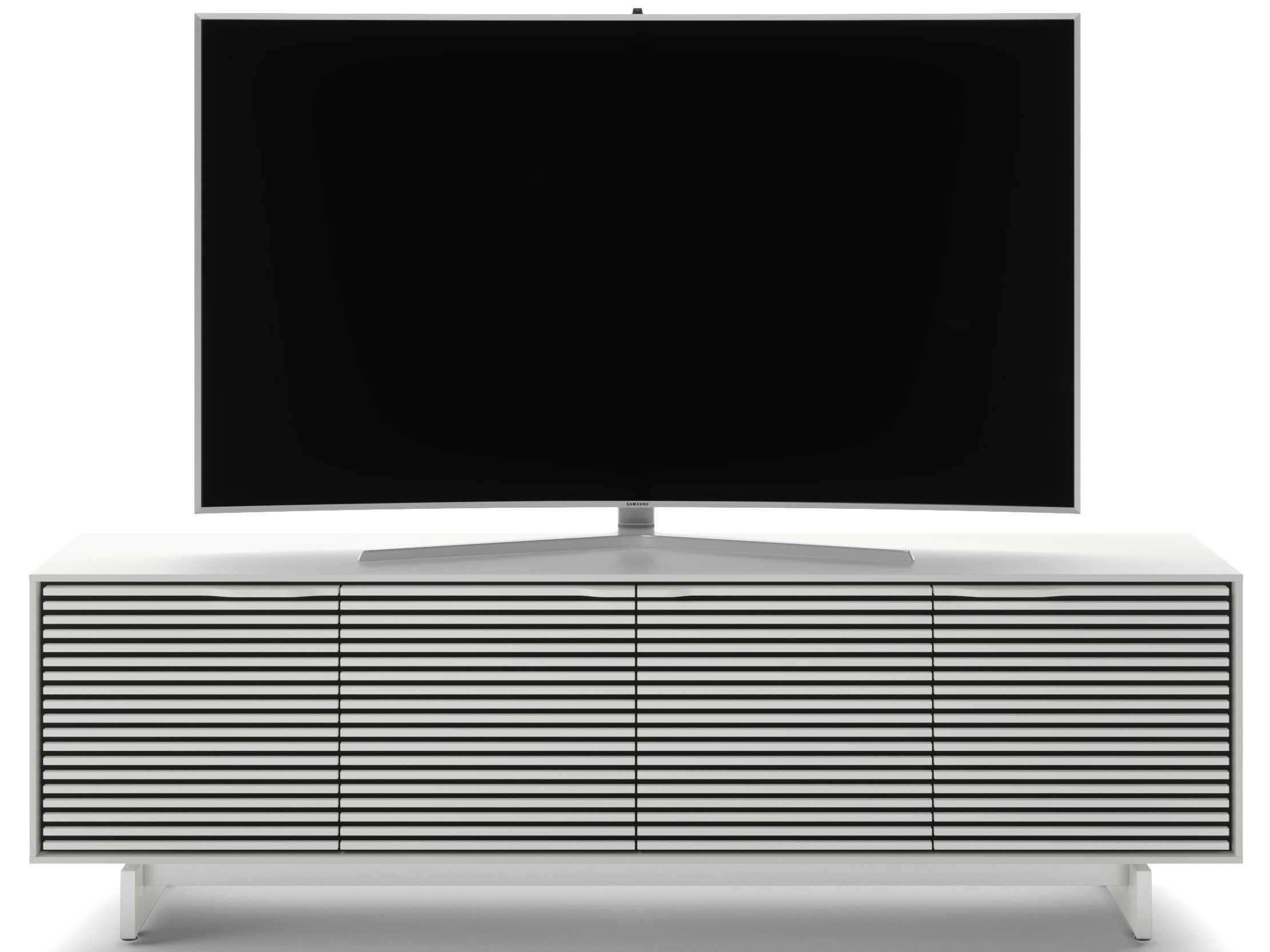 BDI Align 81" Solid Wood Satin White Media Console