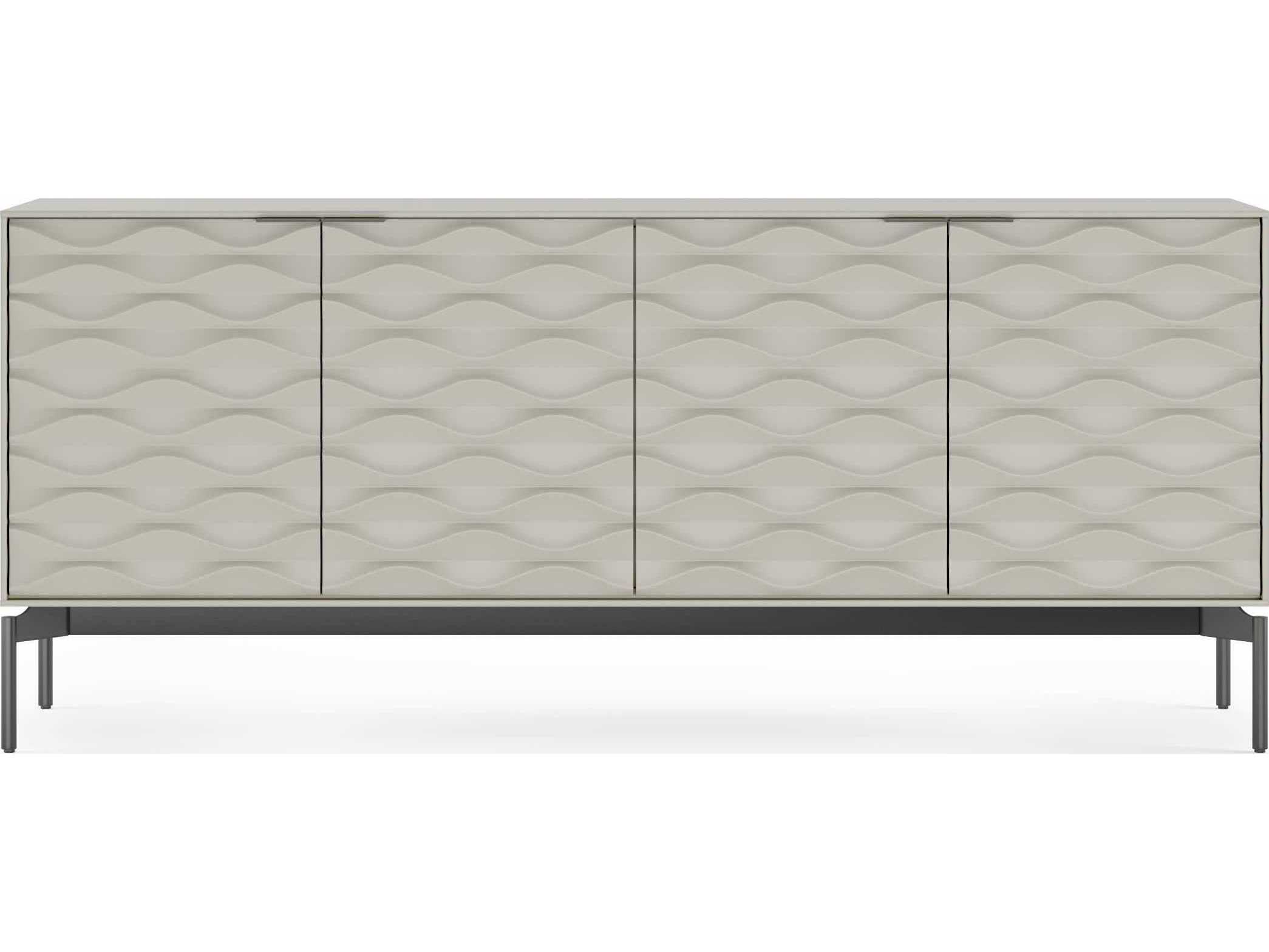 BDI Ripple 79" Stone Brushed Carbon Clear Credenza Sideboard