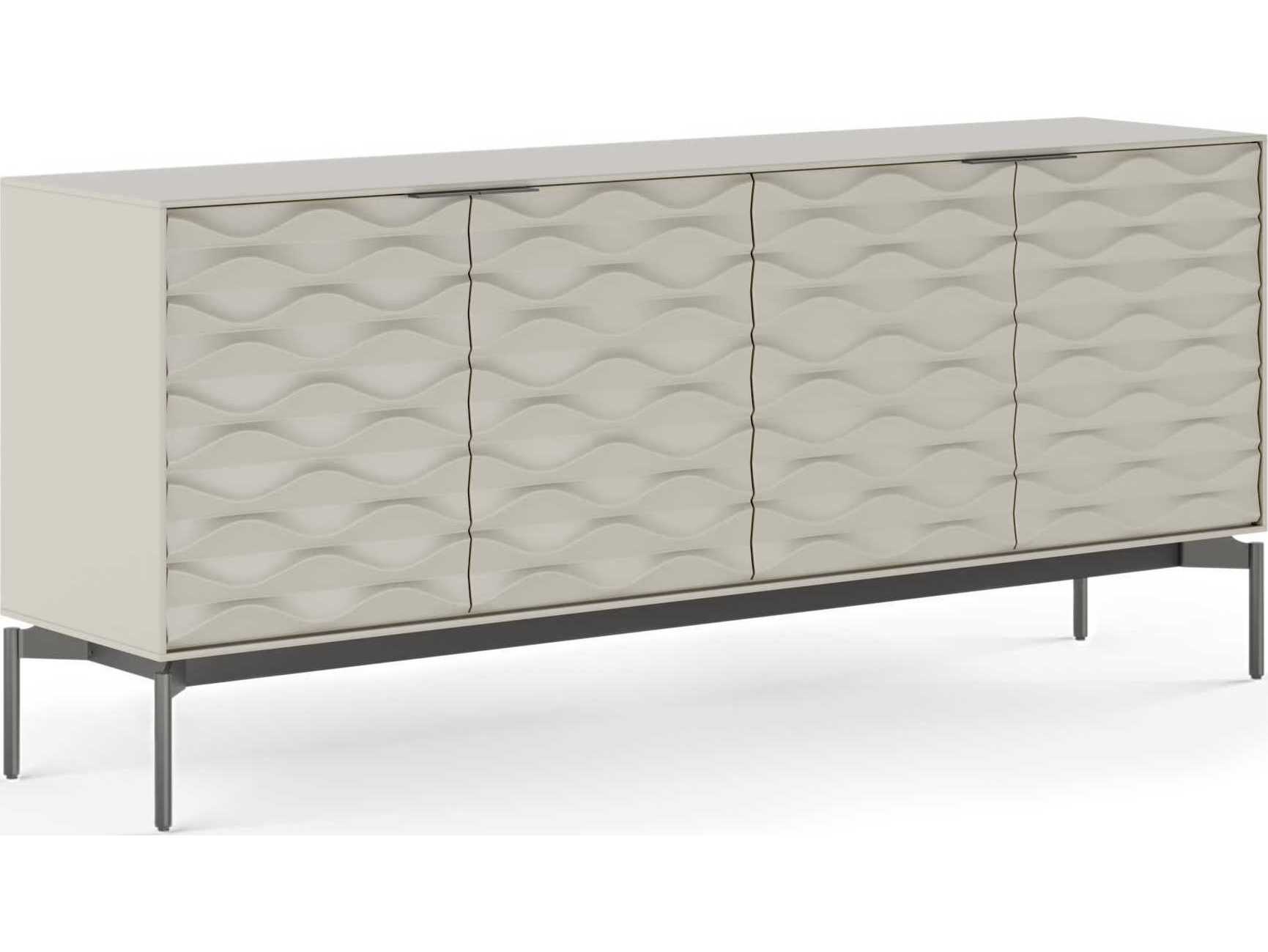 BDI Ripple 79" Stone Brushed Carbon Clear Credenza Sideboard