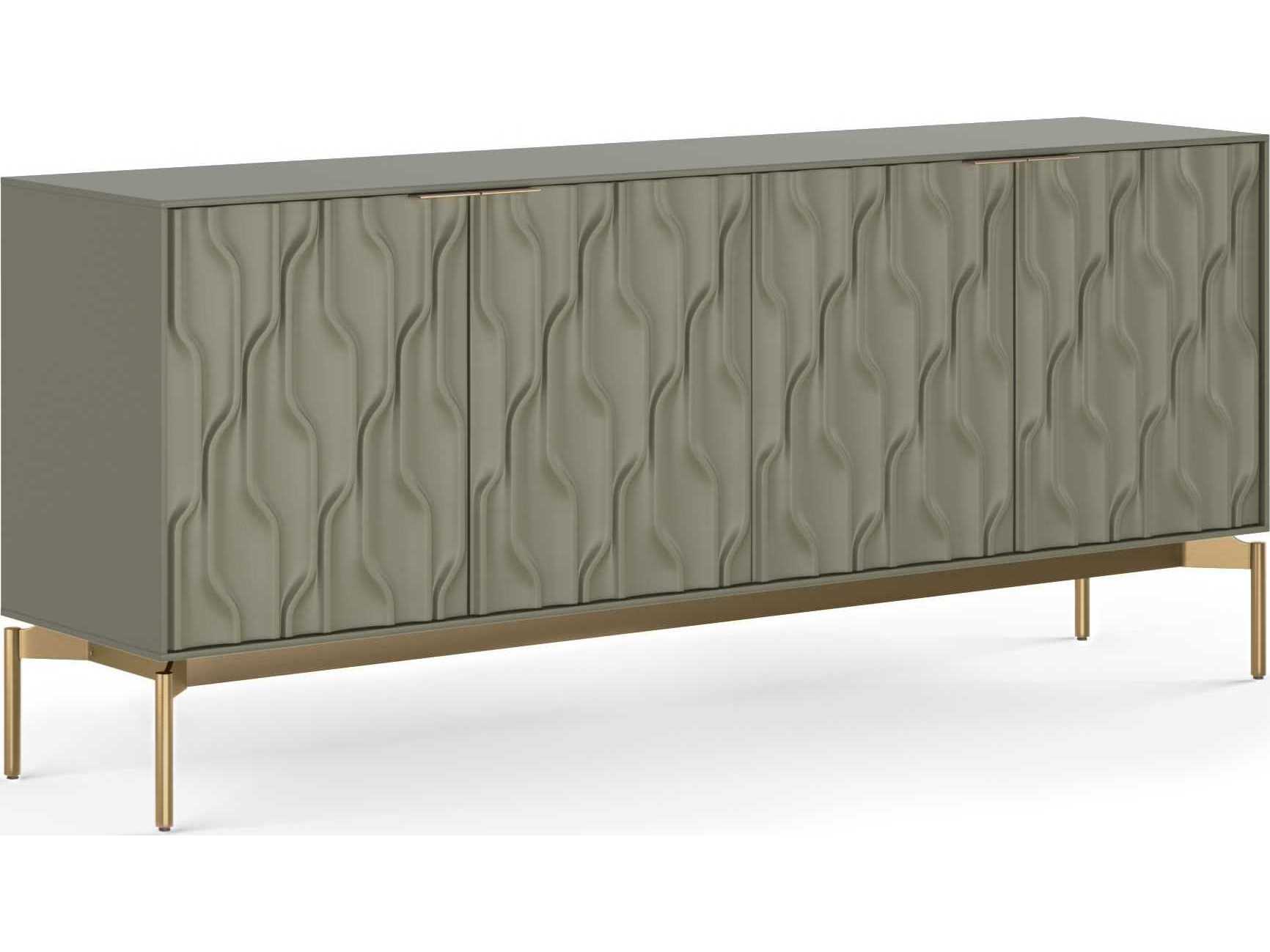 BDI Mesa 79" Moss Brushed Brass Clear Credenza Sideboard