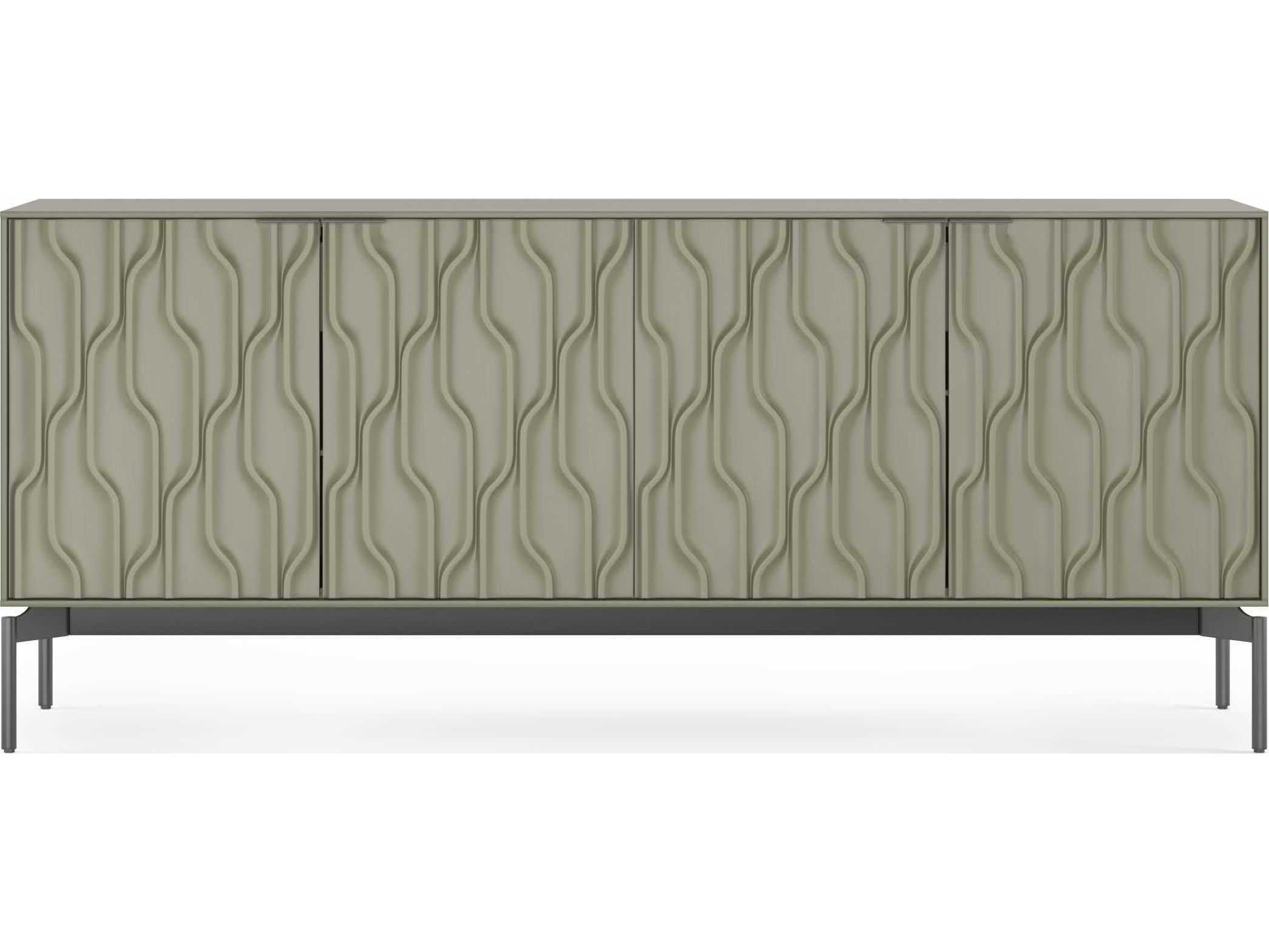 BDI Mesa 79" Moss Brushed Carbon Clear Credenza Sideboard