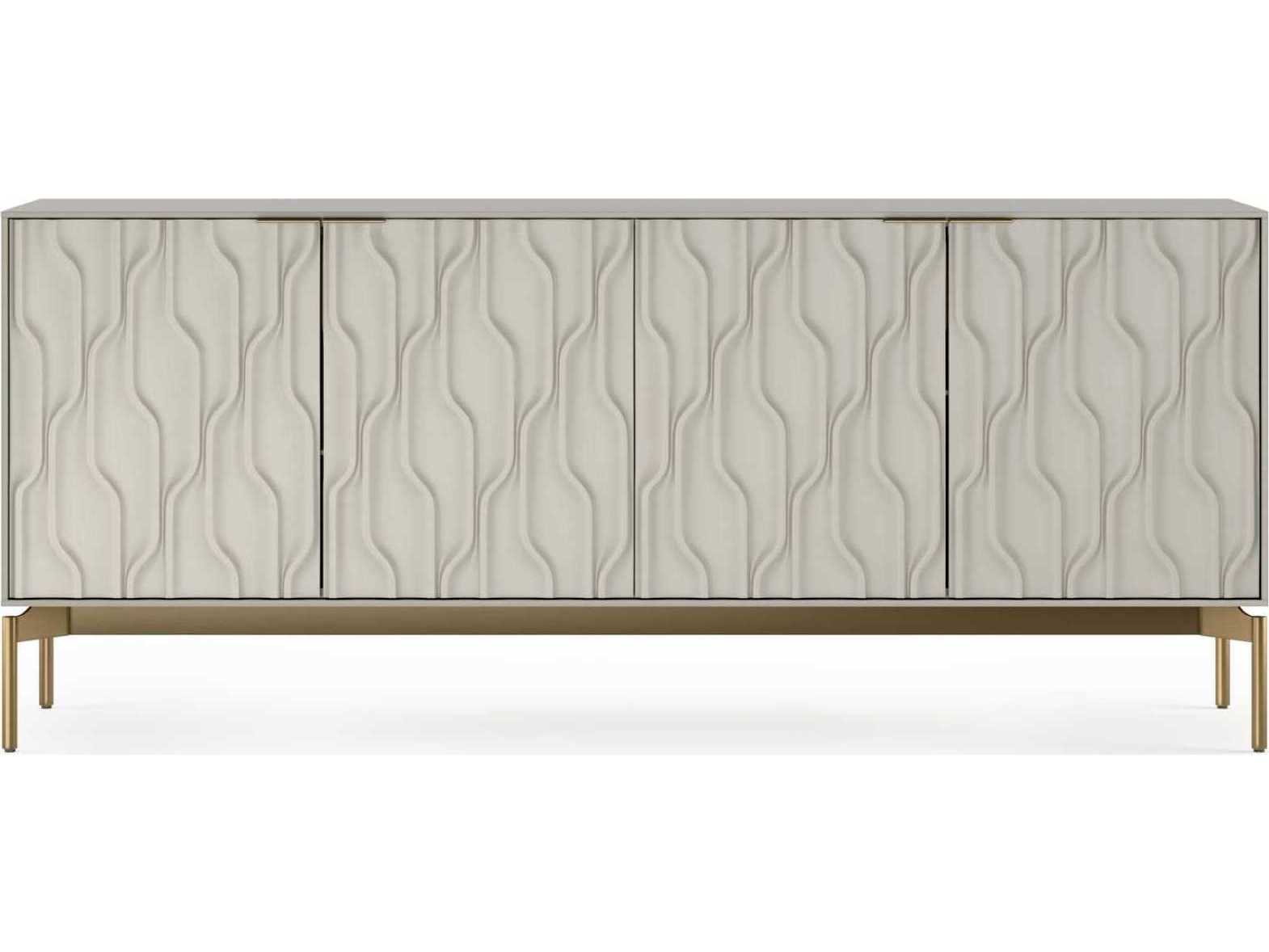 BDI Mesa 79" Stone Brushed Brass Clear Credenza Sideboard