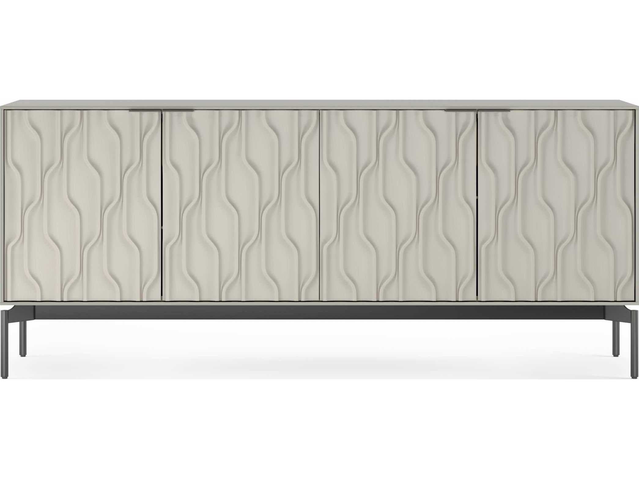 BDI Mesa 79" Stone Brushed Carbon Clear Credenza Sideboard