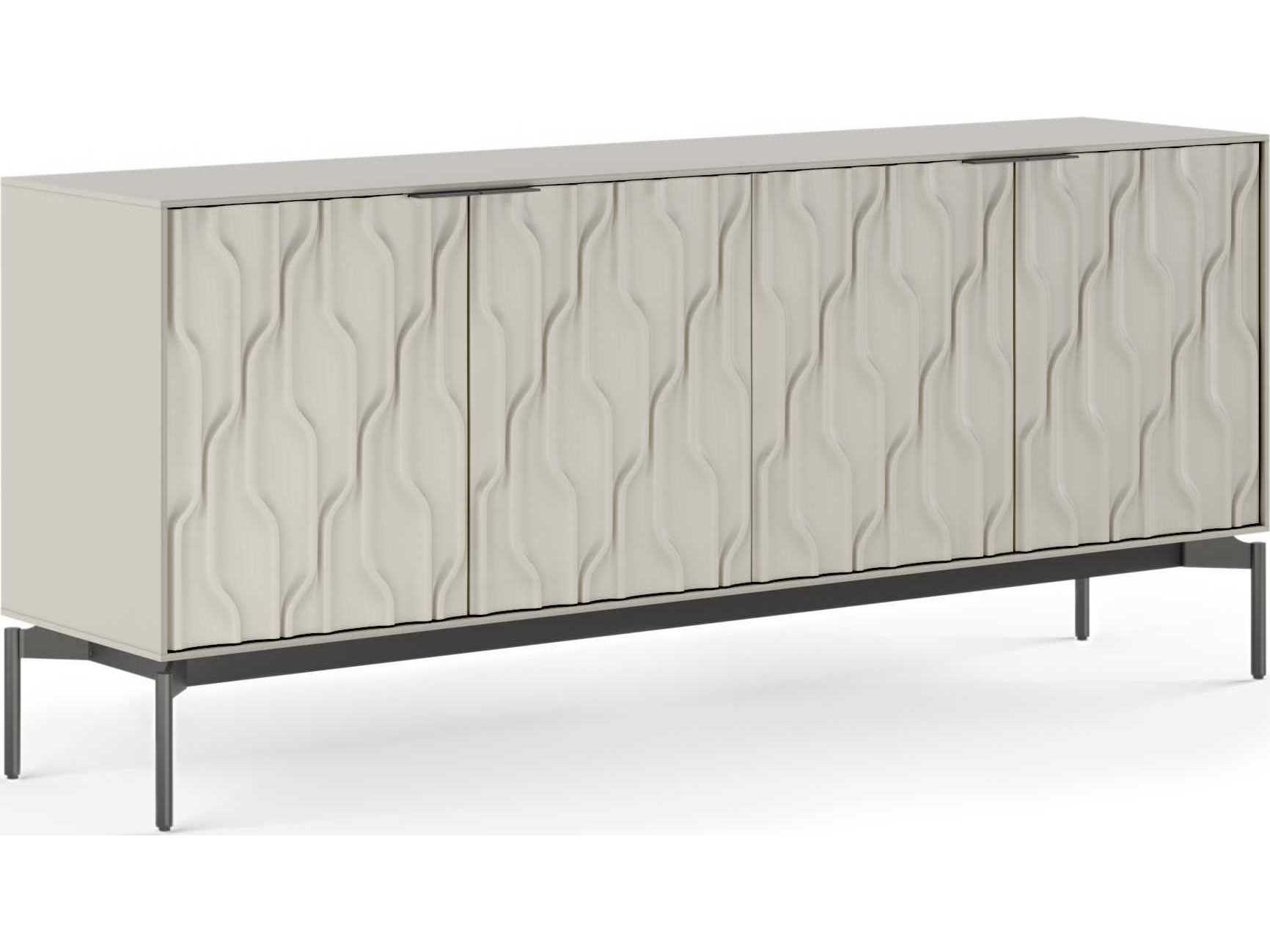 BDI Mesa 79" Stone Brushed Carbon Clear Credenza Sideboard