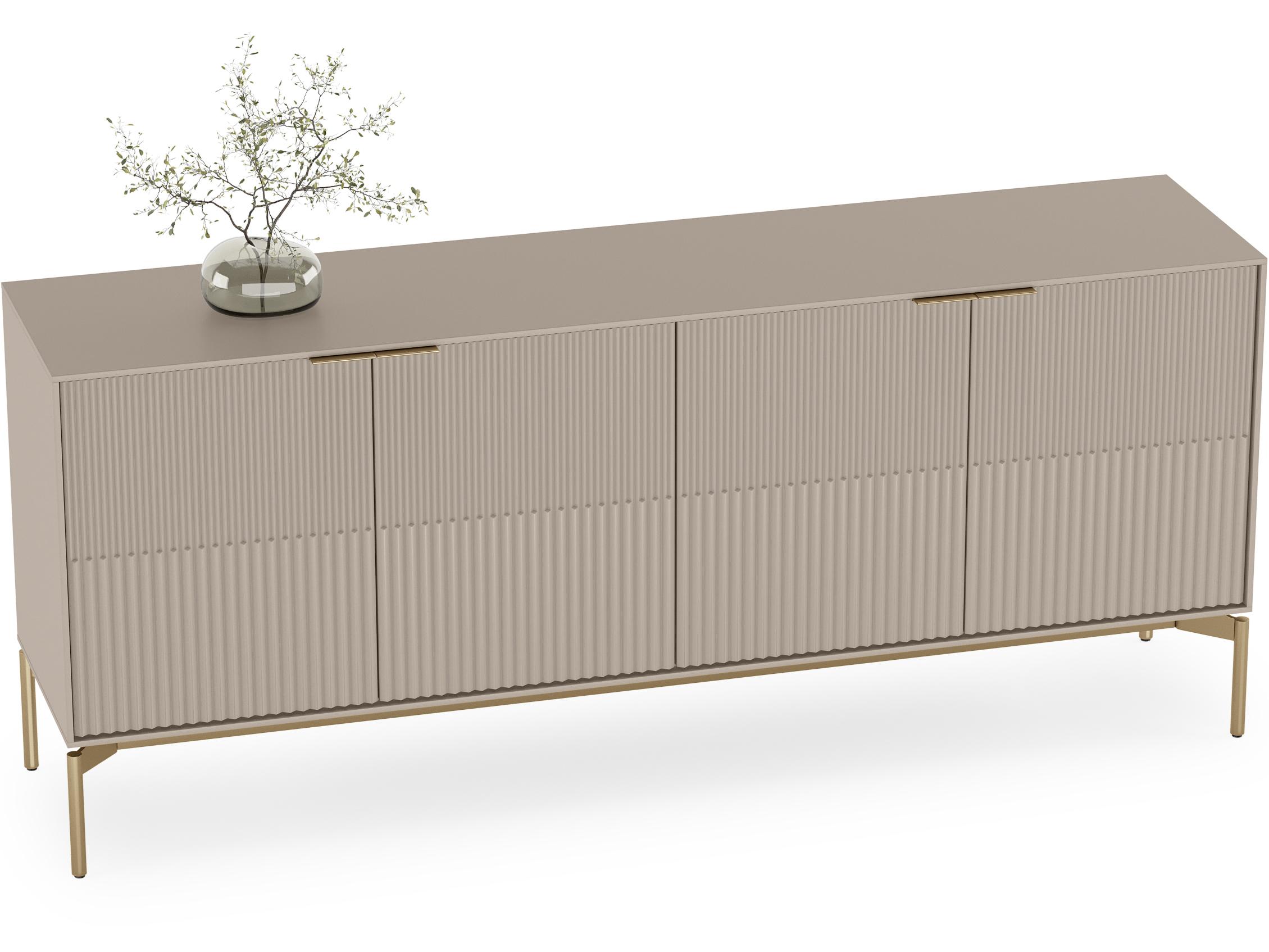 BDI Zig 79" Dune Sideboard With Brushed Brass Base