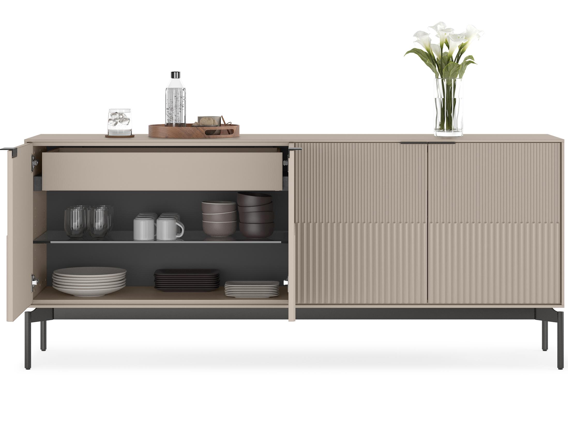 BDI Zig 79" Dune Sideboard With Brushed Carbon Base