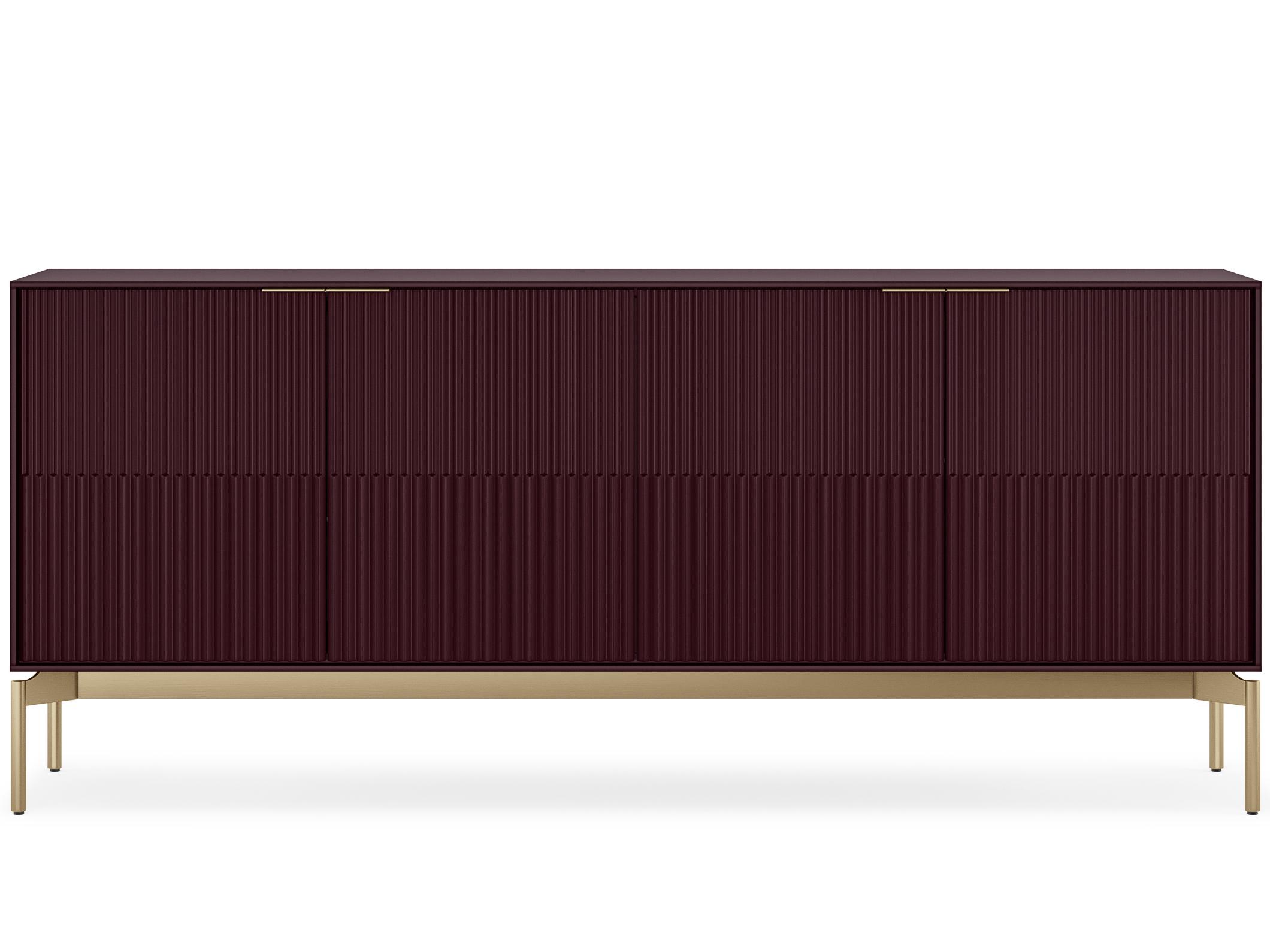 BDI Zig 79" Merlot Sideboard With Brushed Brass Base