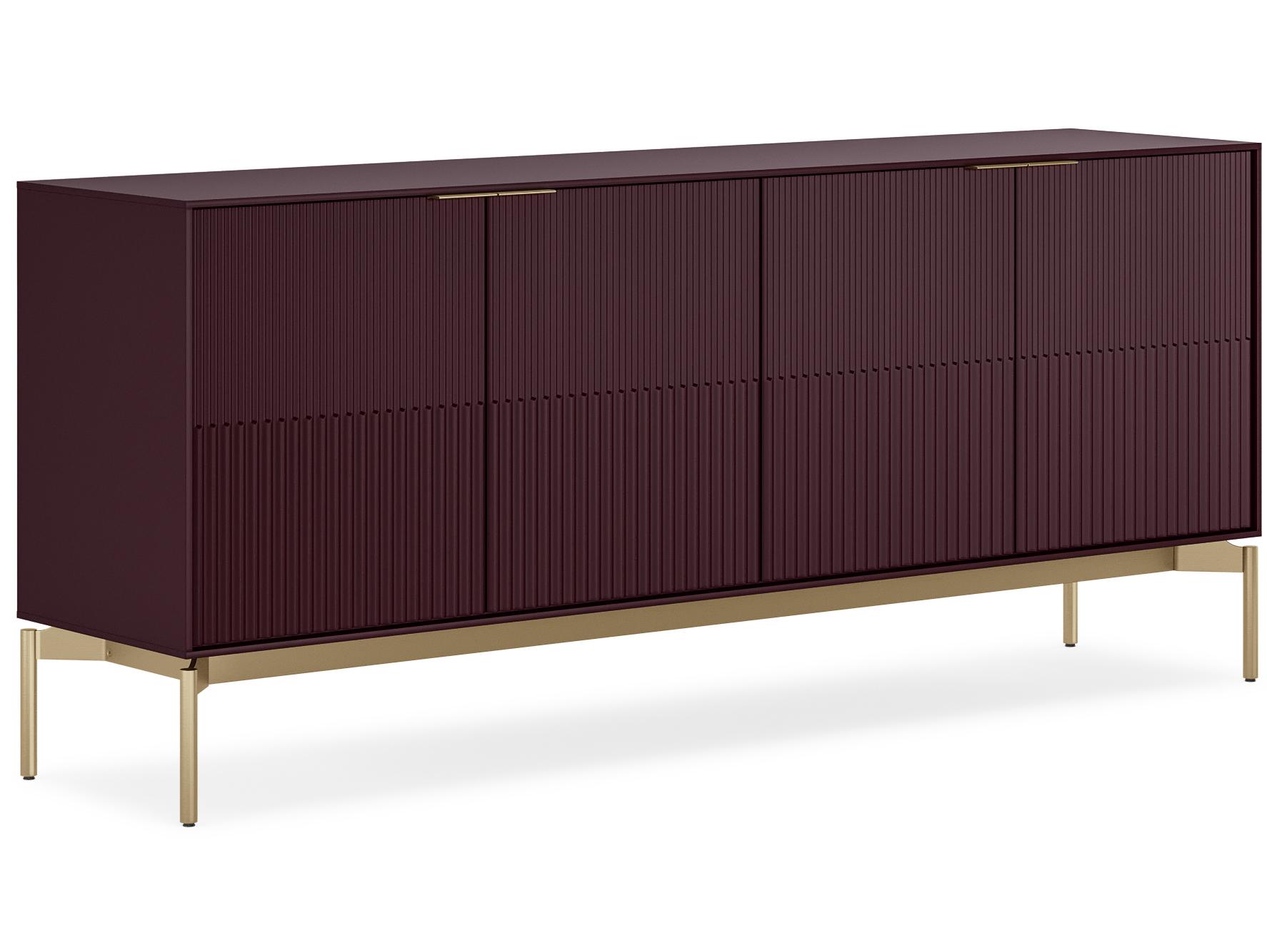 BDI Zig 79" Merlot Sideboard With Brushed Brass Base