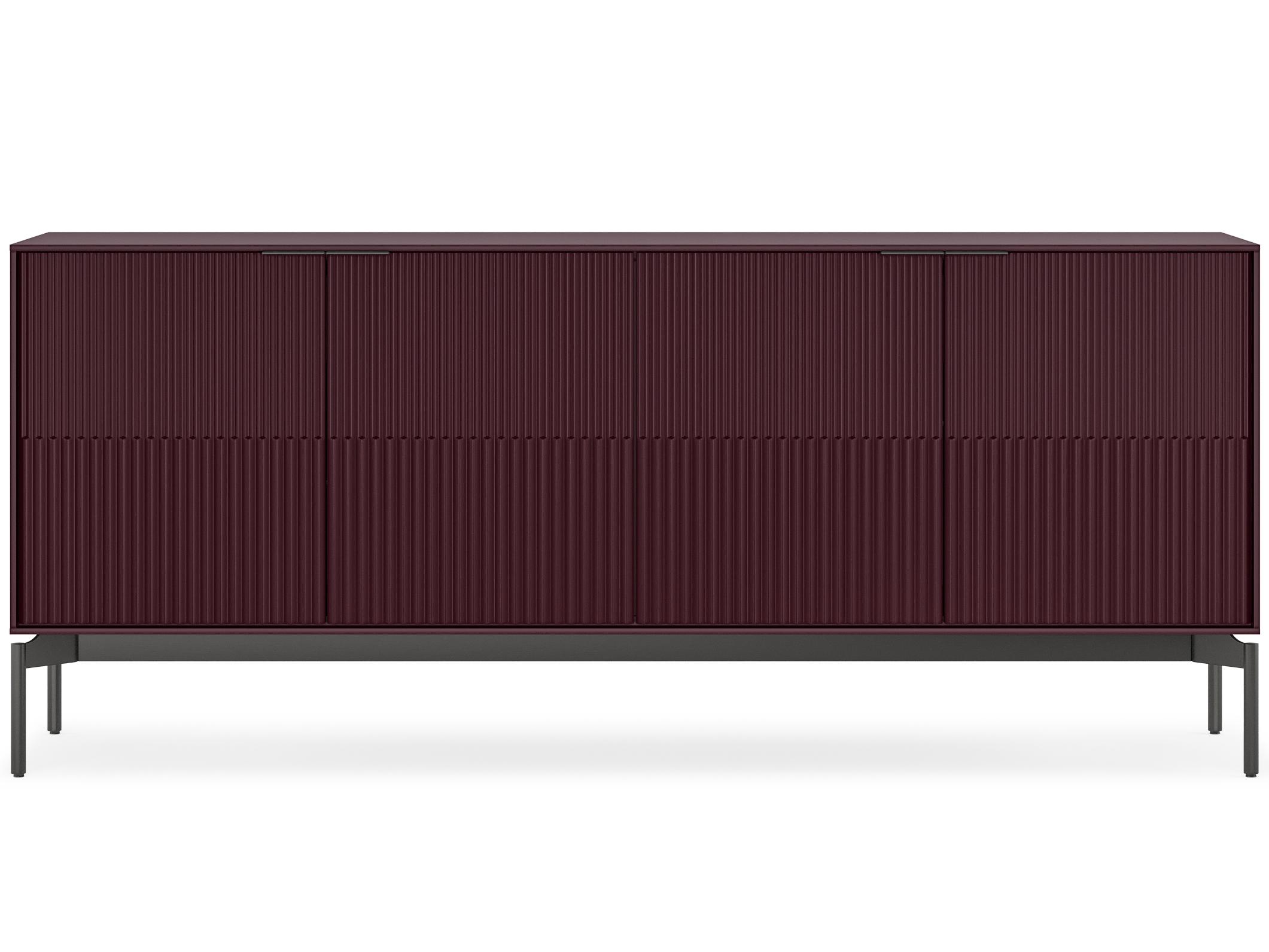 BDI Zig 79" Merlot Sideboard With Brushed Carbon Base