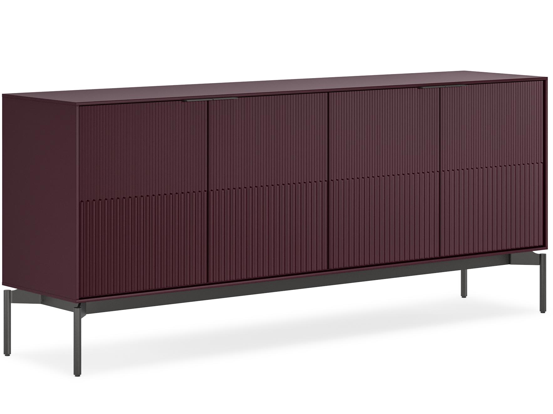 BDI Zig 79" Merlot Sideboard With Brushed Carbon Base