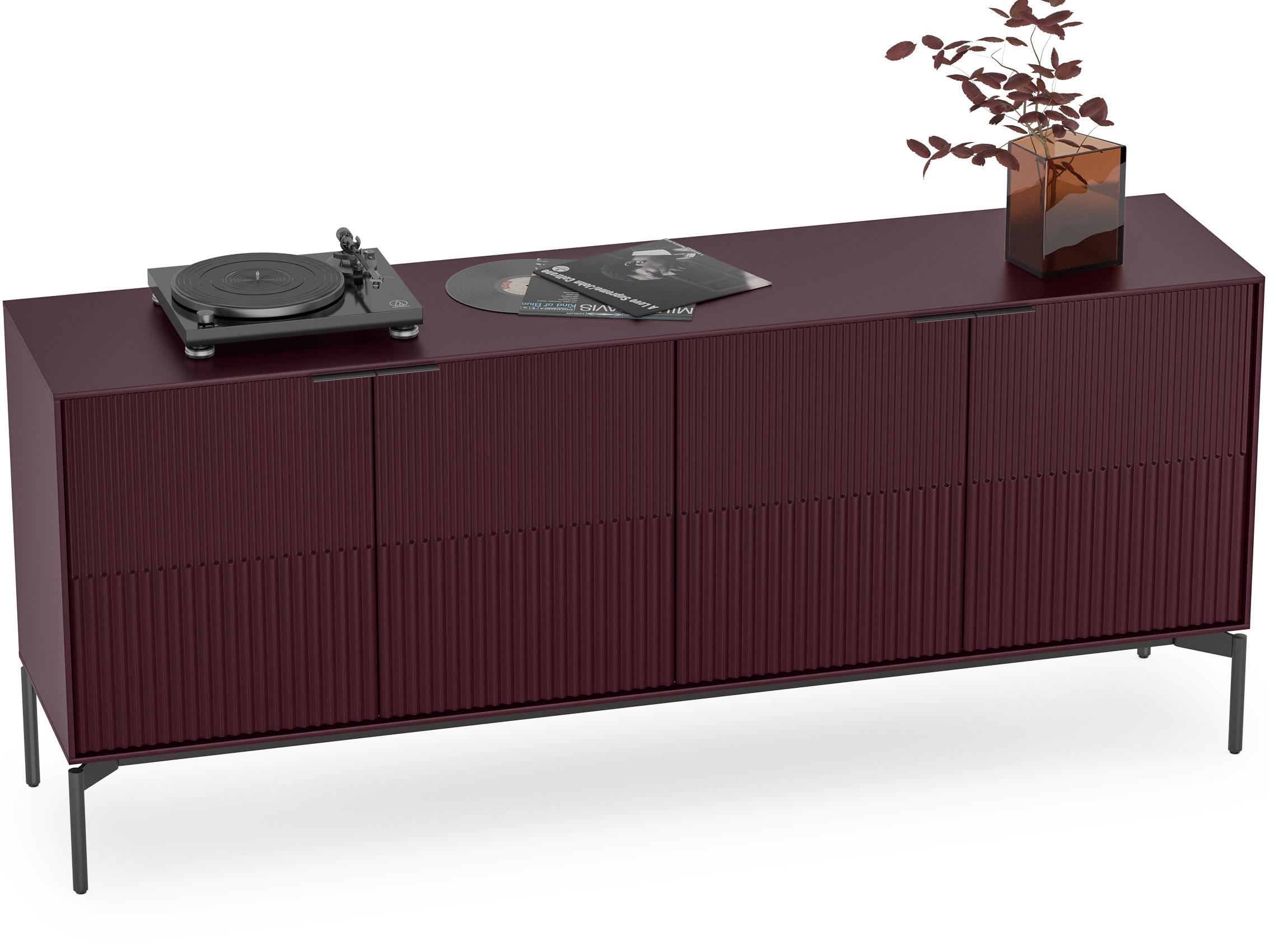 BDI Zig 79" Merlot Sideboard With Brushed Carbon Base