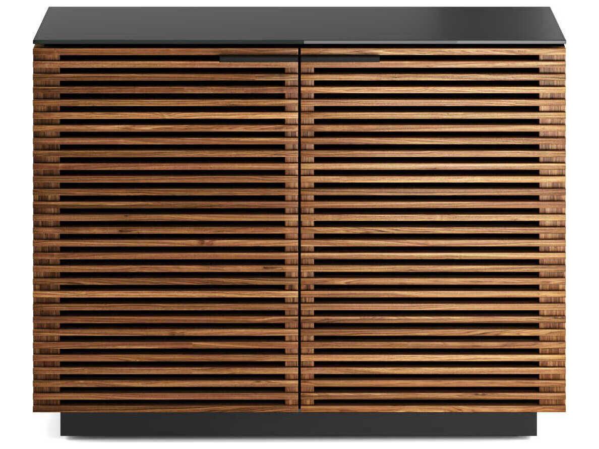BDI Corridor Natural Walnut Black Brown Hardwood Accent Chest