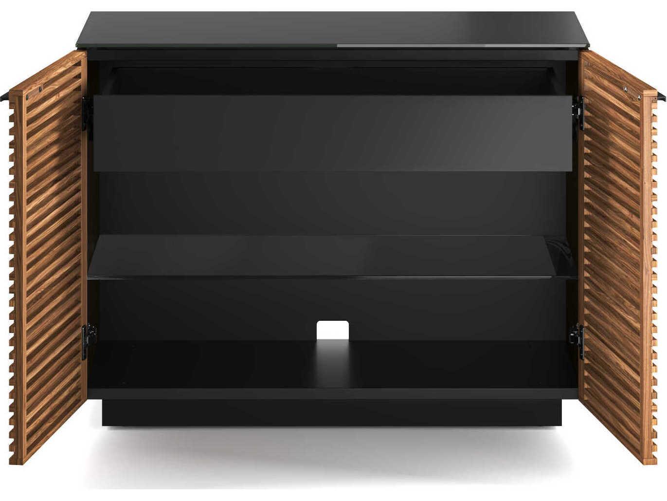 BDI Corridor Natural Walnut Black Brown Hardwood Accent Chest