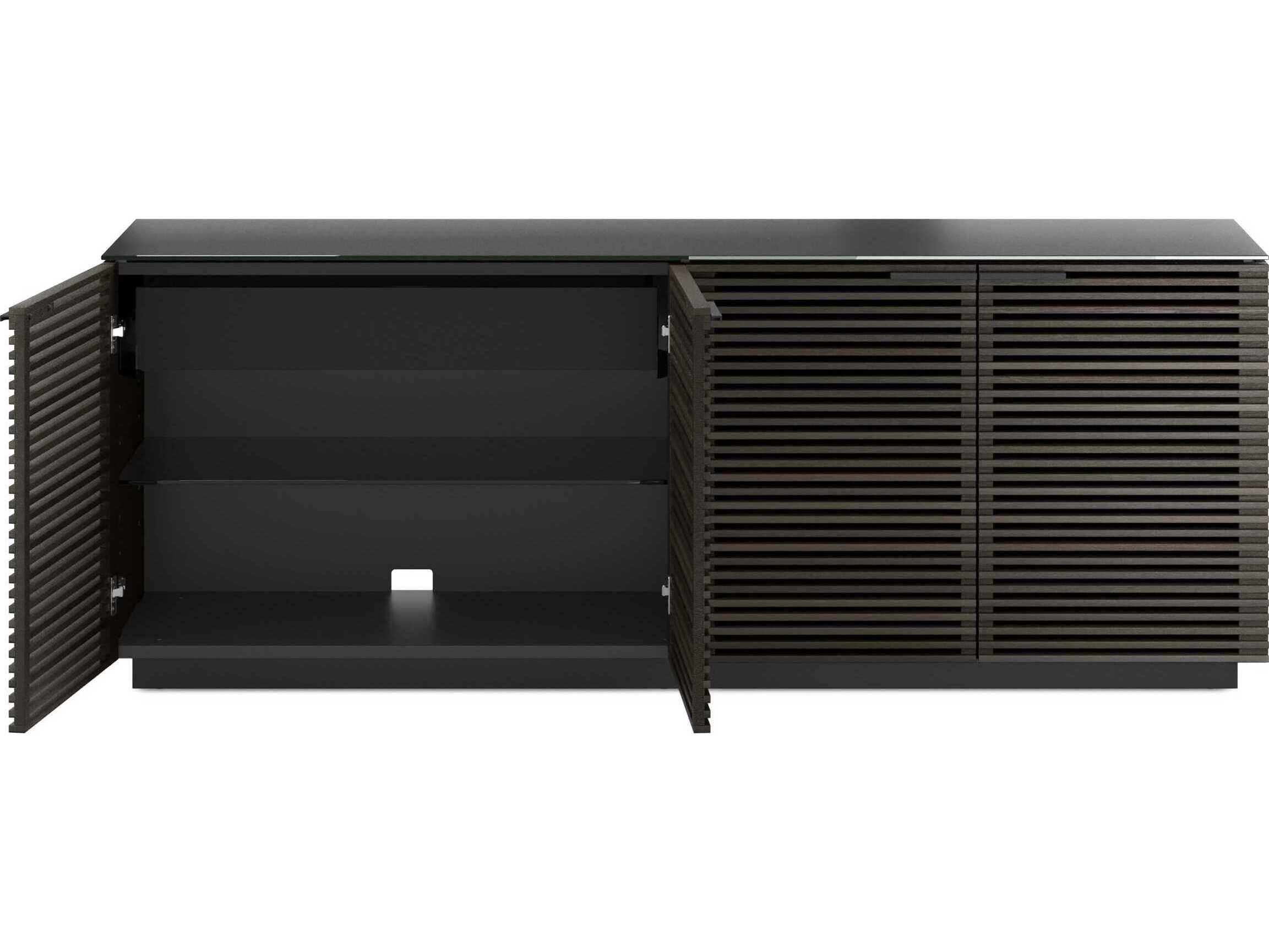 BDI Corridor 79" Hardwood Charcoal Stained Ash Black Sideboard