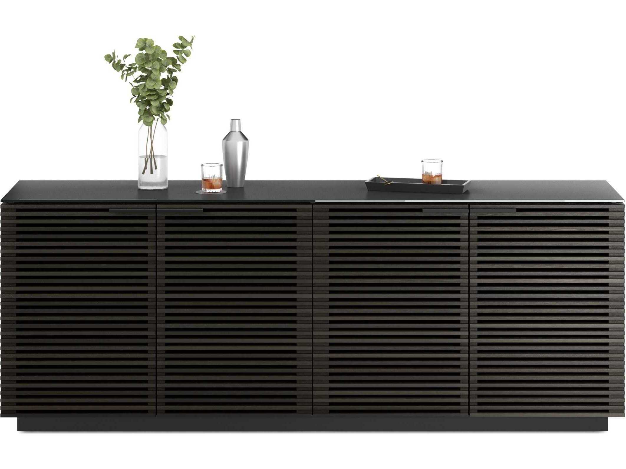 BDI Corridor 79" Hardwood Charcoal Stained Ash Black Sideboard