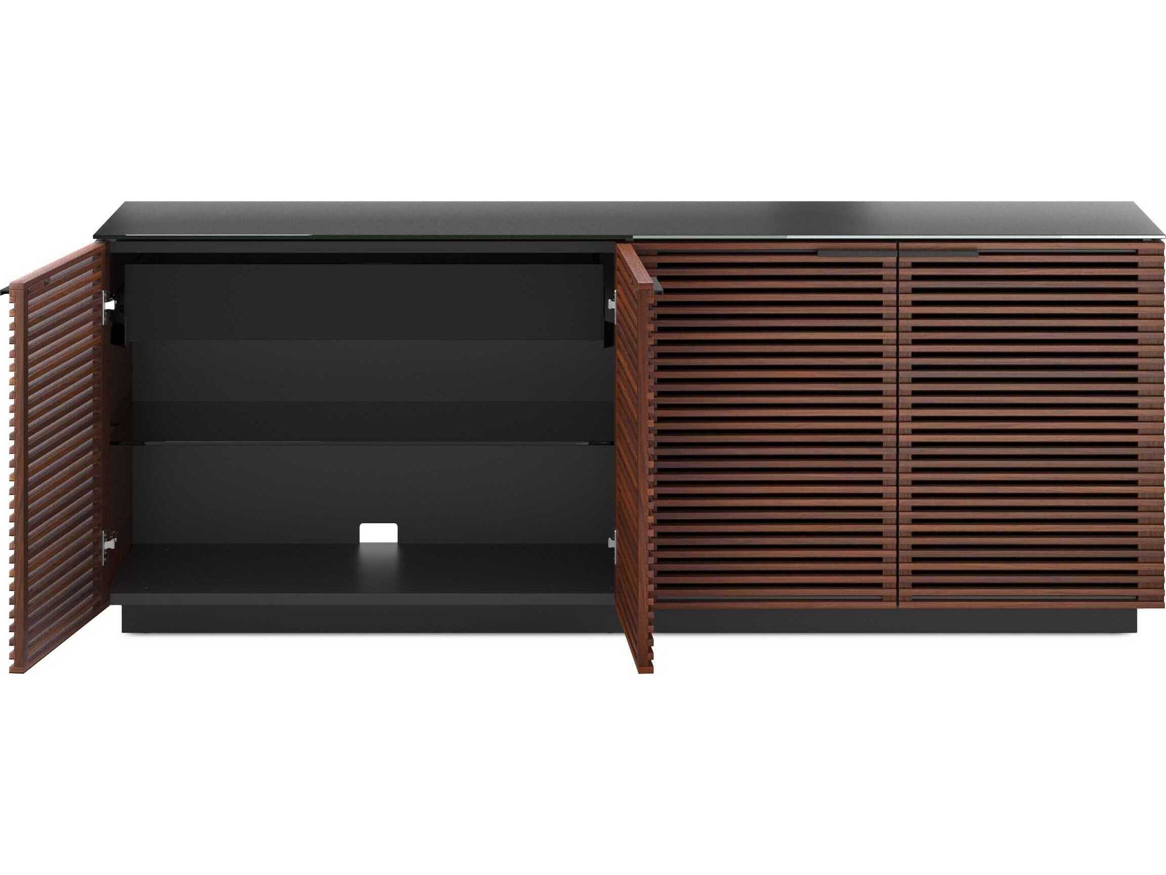 BDI Corridor 79" Hardwood Chocolate Stained Walnut Black Sideboard