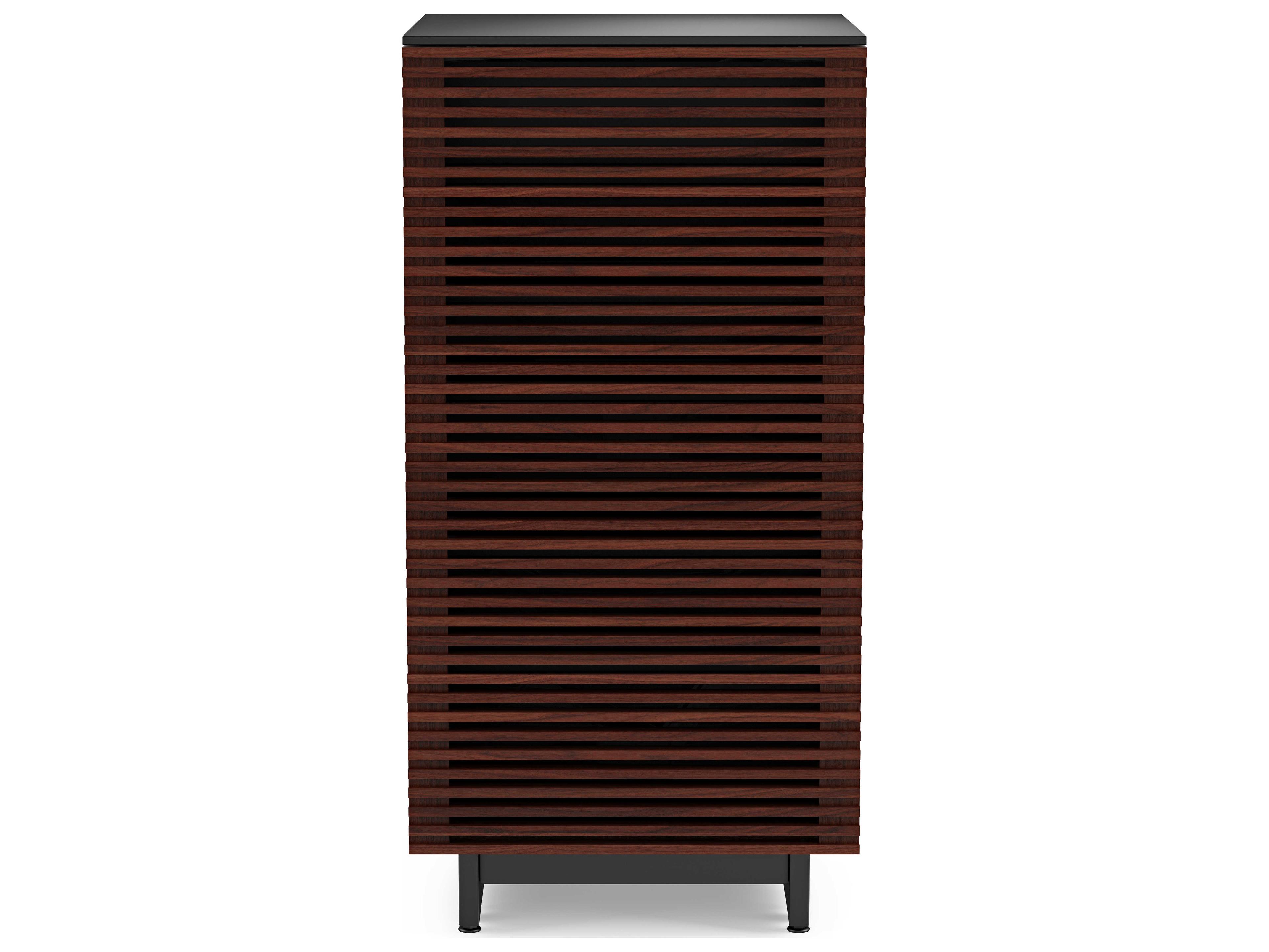 BDI Corridor 22" Chocolate Stained Walnut Enclosed Audio Tower