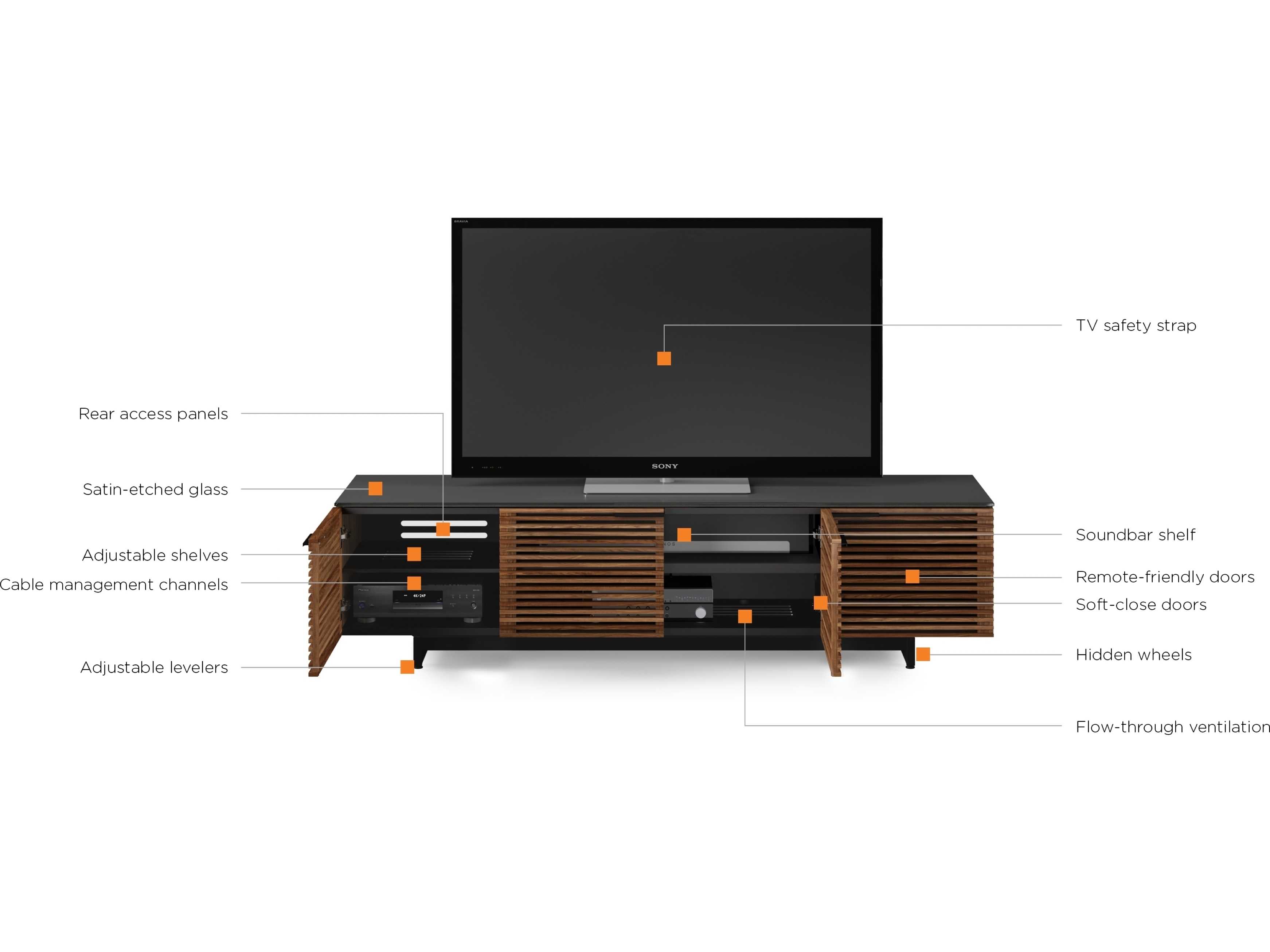 BDI Corridor 79" Hardwood Chocolate Stained Walnut Media Console