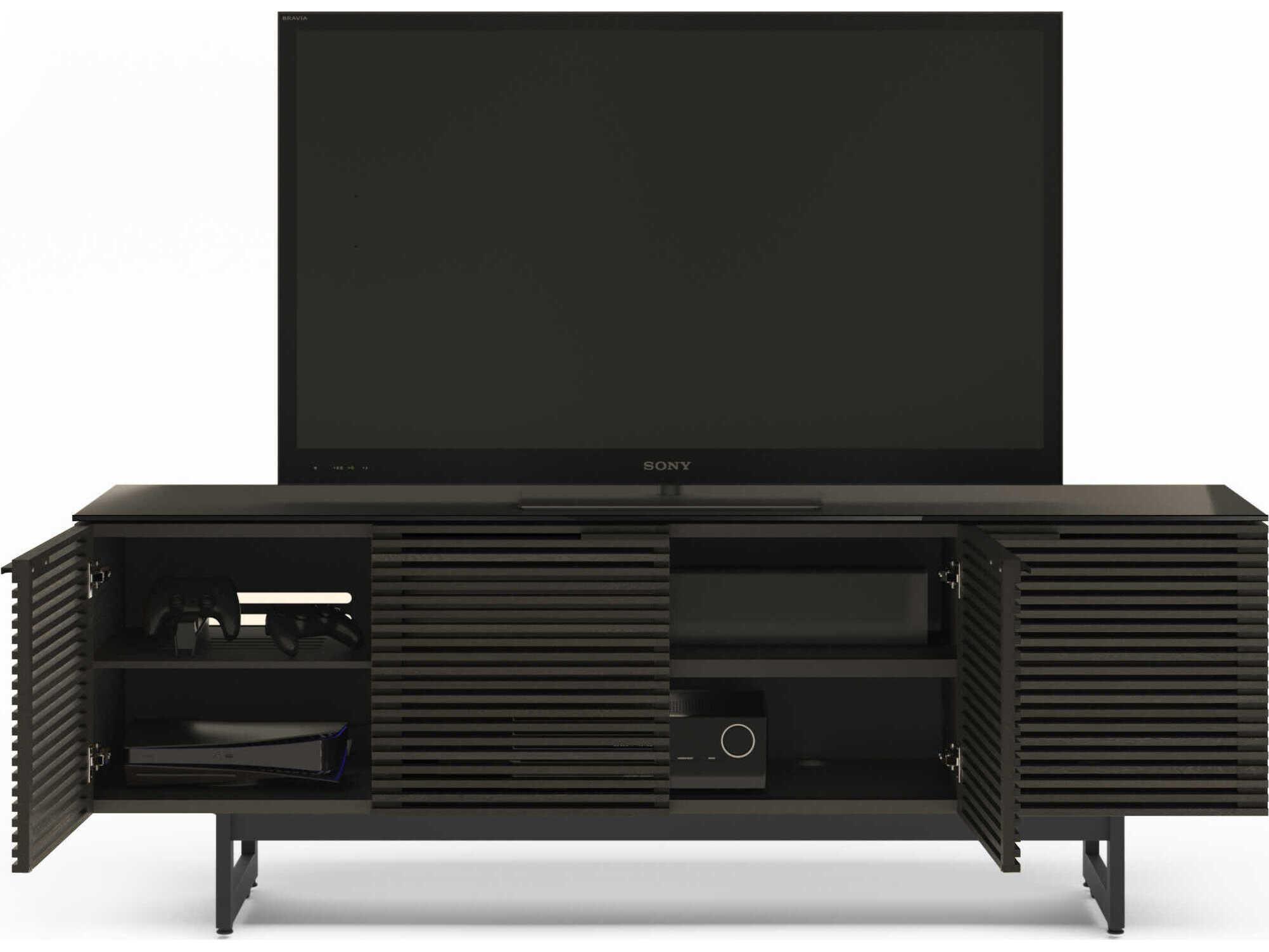 BDI Corridor 79" Hardwood Charcoal Stained Ash Media Console