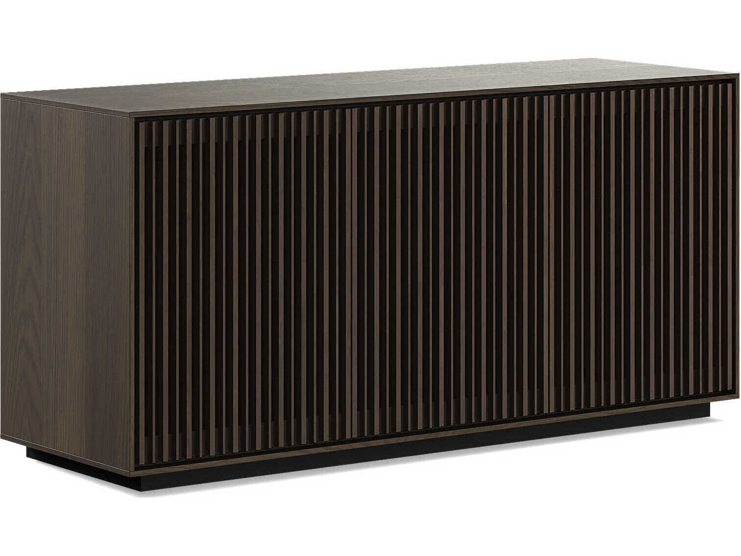 BDI Profile 75" Hardwood Toasted Oak Black Media Console