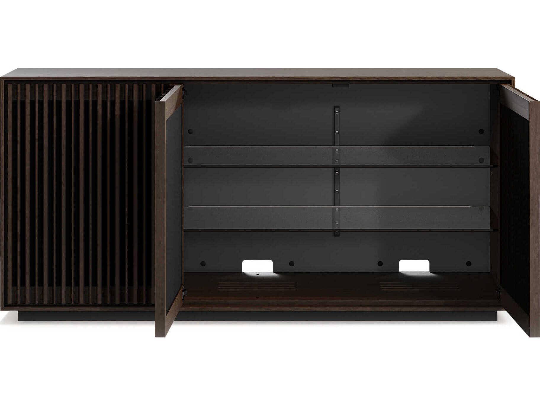 BDI Profile 75" Hardwood Toasted Oak Black Media Console