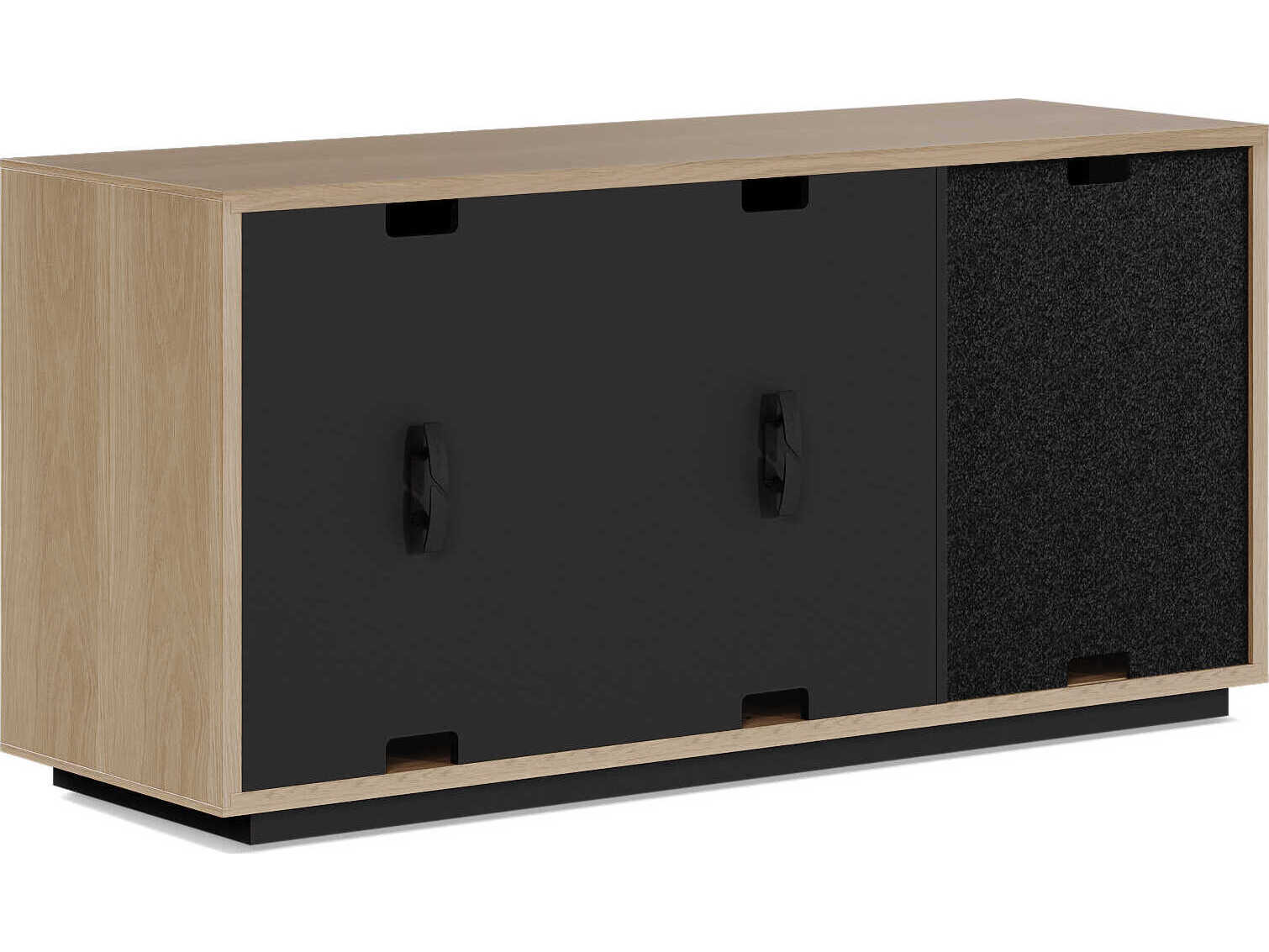 BDI Profile 75" Hardwood Washed Oak Black Media Console