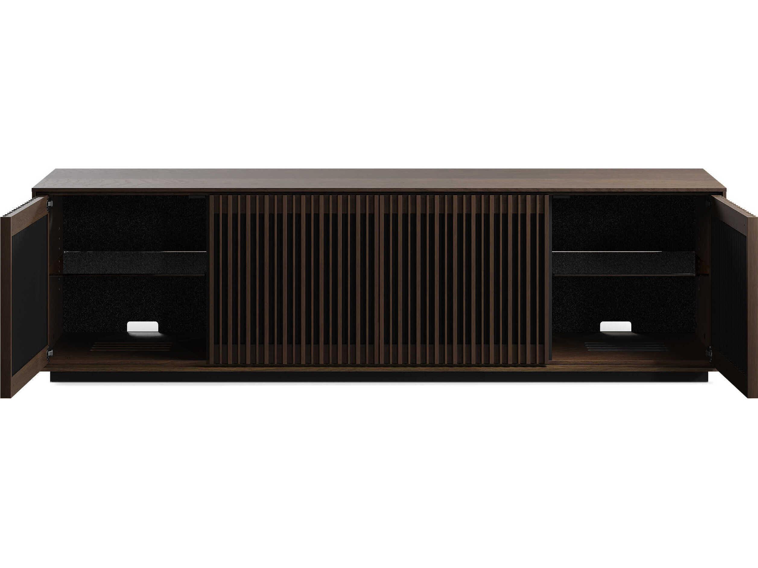 BDI Profile 81" Hardwood Toasted Oak Black Media Console