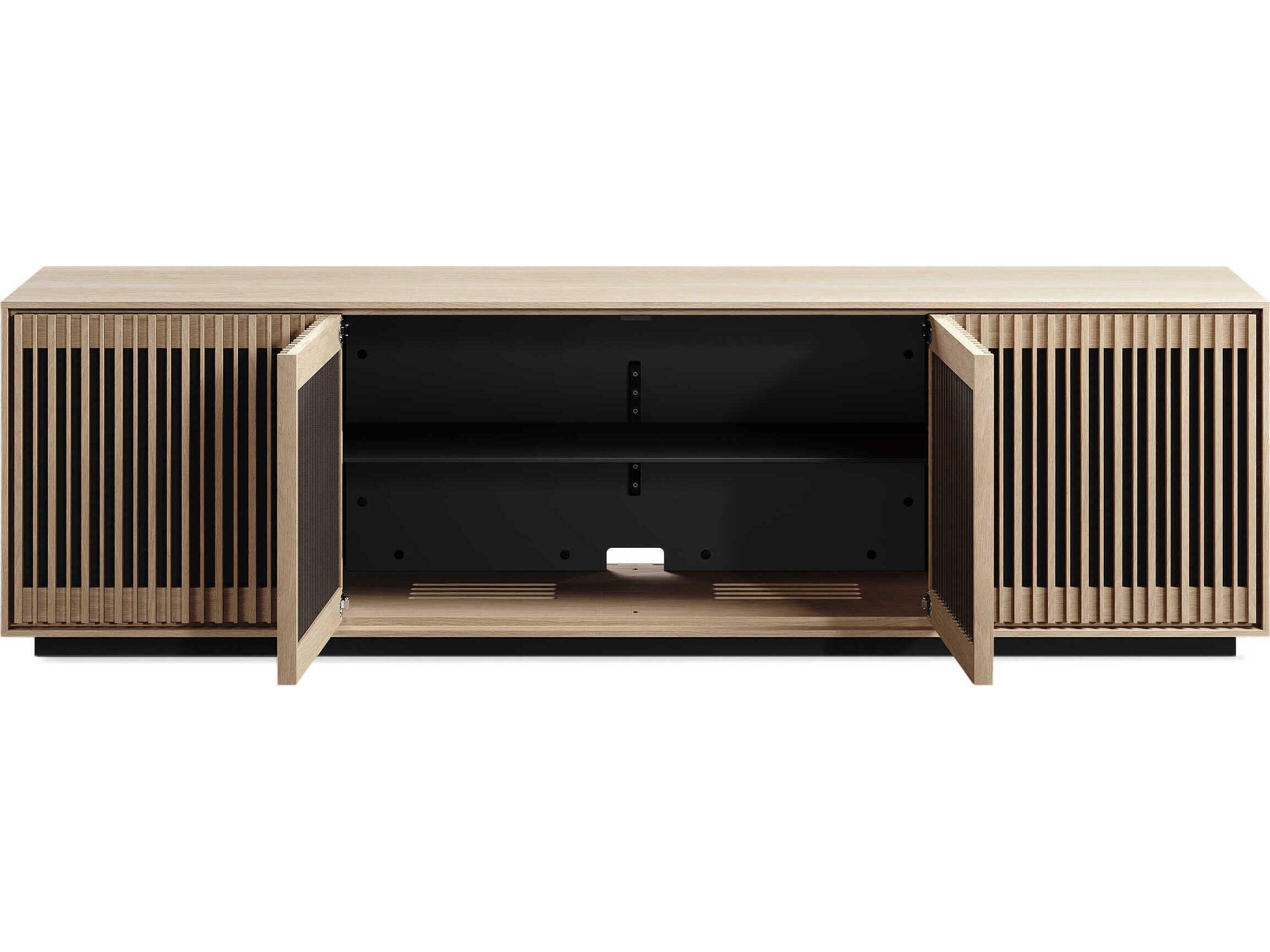BDI Profile 81" Hardwood Washed Oak Black Media Console