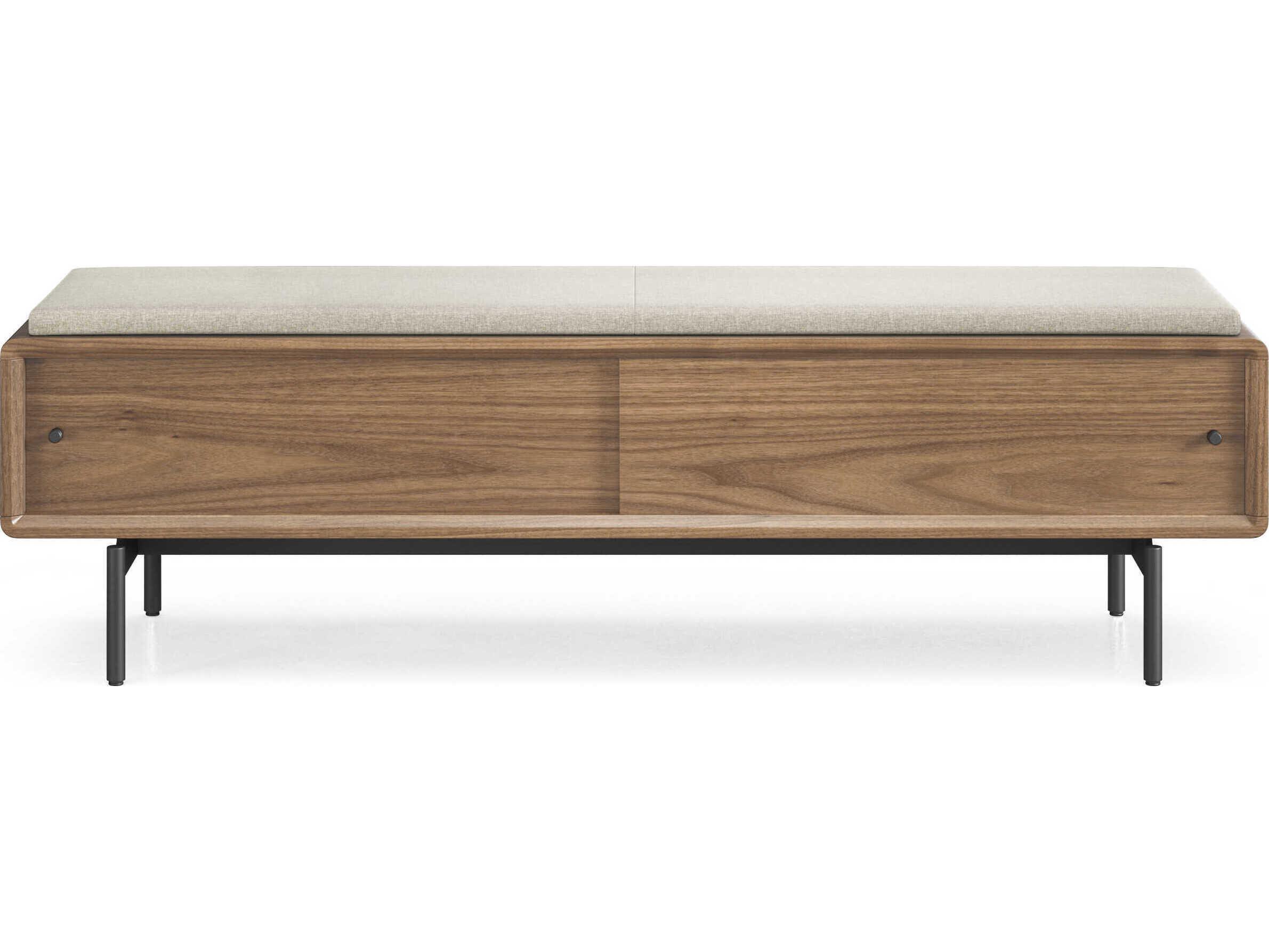 BDI Linq Natural Walnut Almond Brown Upholstered Accent Bench