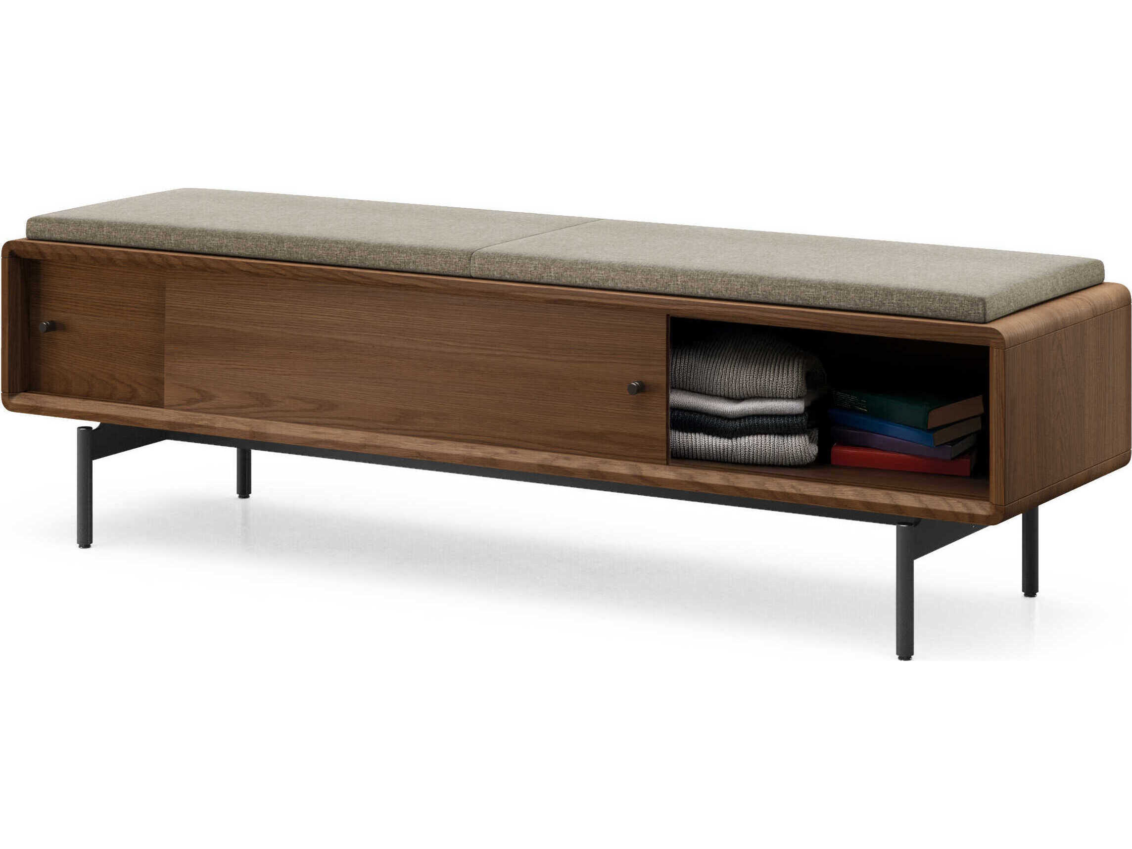 BDI Linq Mocha Pecan Brown Upholstered Accent Bench