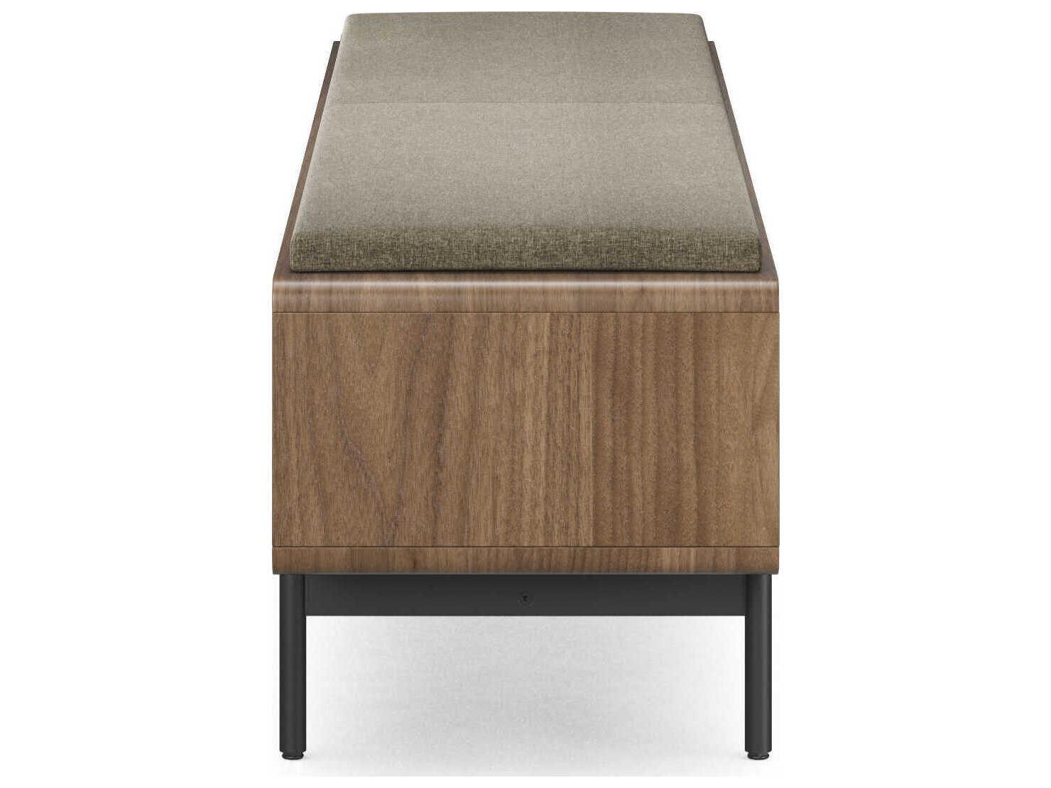 BDI Linq Natural Walnut Pecan Brown Upholstered Accent Bench