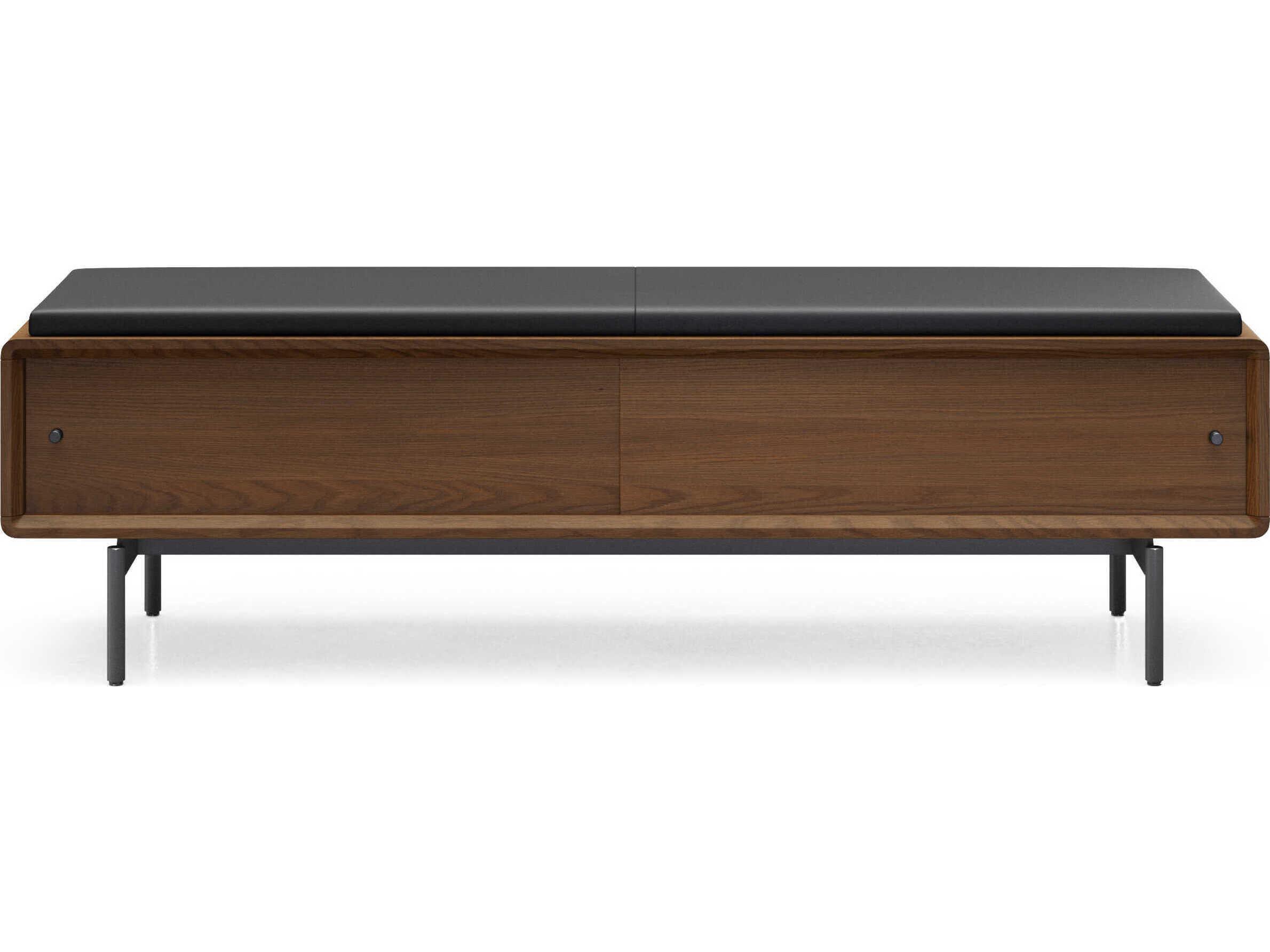 BDI Linq Mocha Pepper Brown Leather Accent Bench