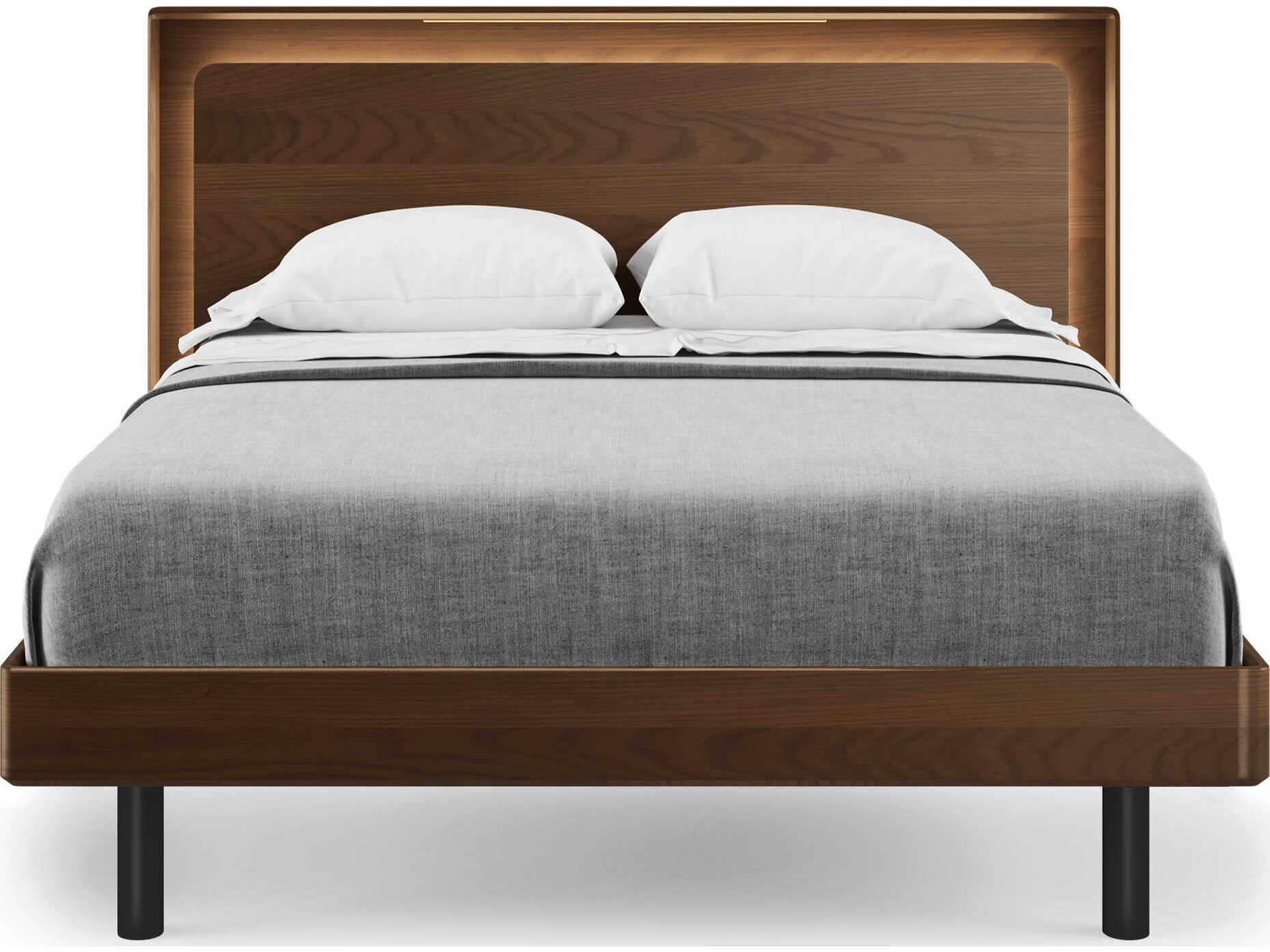 BDI Linq Toasted Oak Black Brown Hardwood Wood Queen Platform Bed