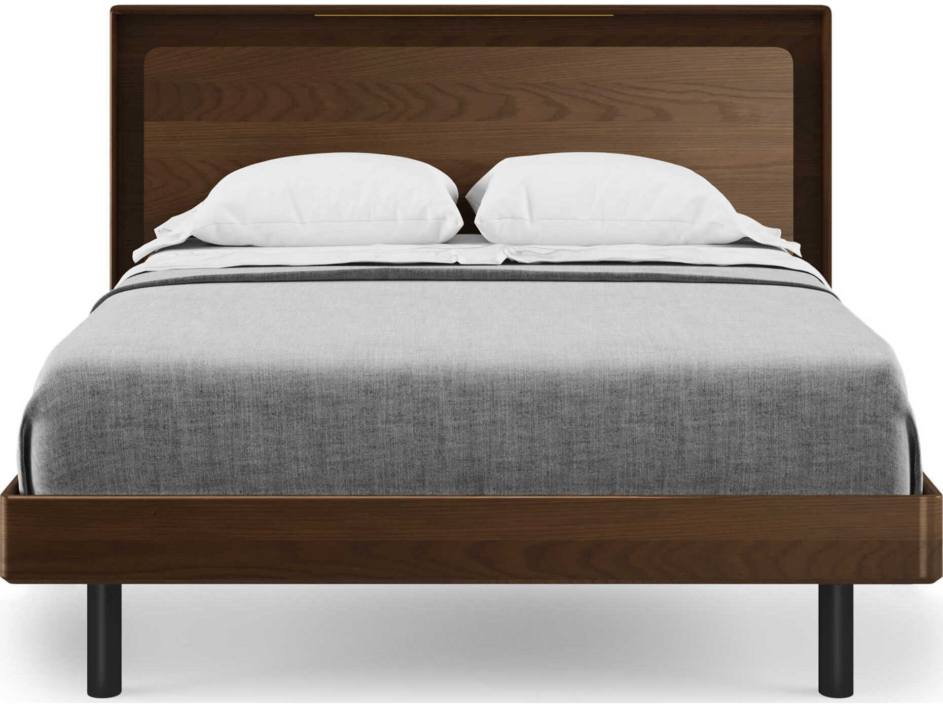 BDI Linq Toasted Oak Black Brown Hardwood Wood Queen Platform Bed