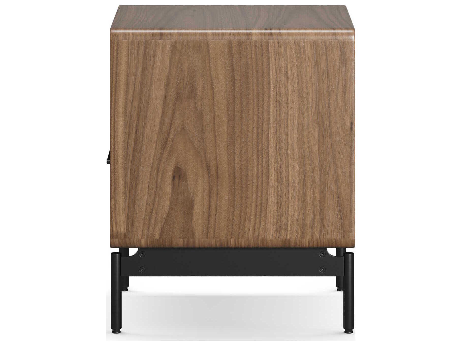 BDI Linq Natural 1-Drawer Brown Walnut Wood Nightstand