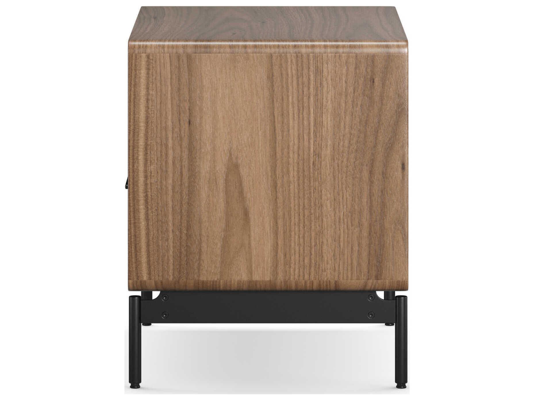 BDI Linq Natural 1-Drawer Brown Walnut Wood Nightstand