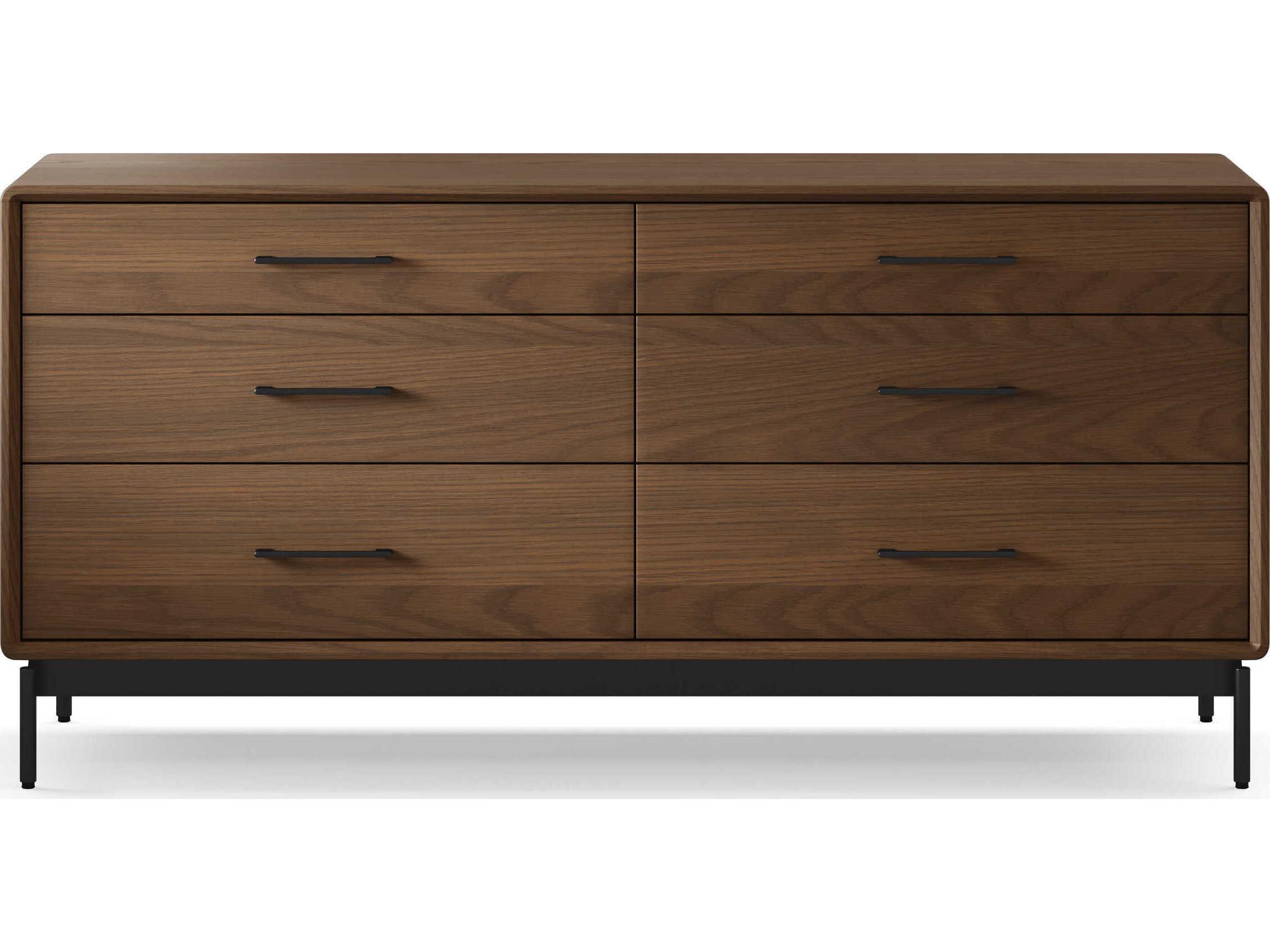 BDI Linq 6-Drawers Brown Hardwood Double Dresser