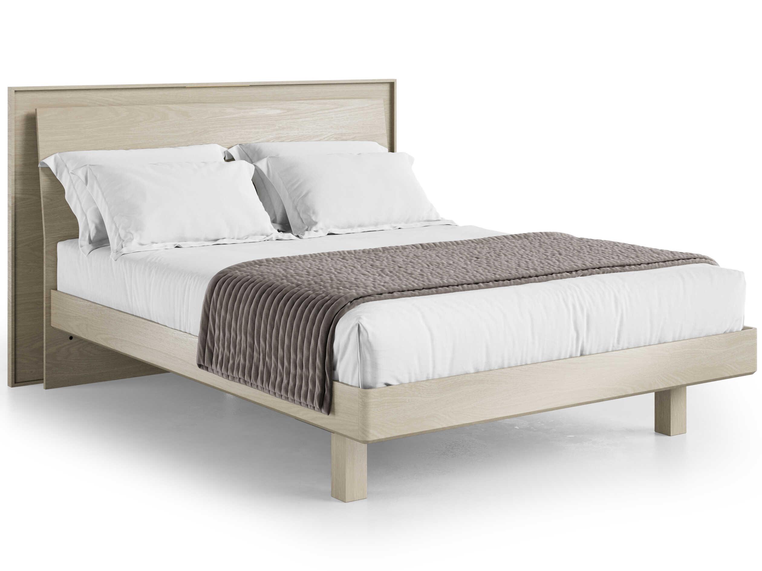 BDI Kava Washed Oak Beige Wood Queen Platform Bed