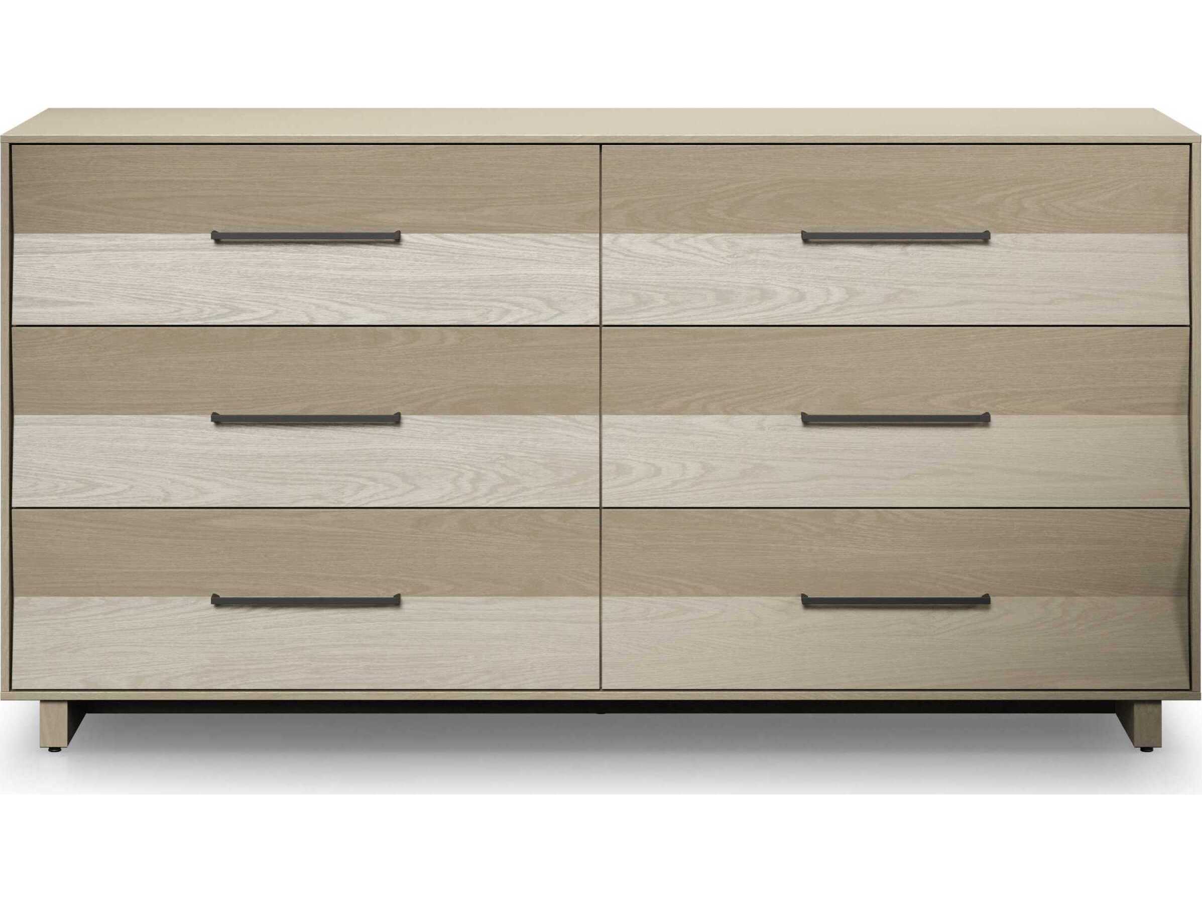BDI Kava 6-Drawers White Hardwood Double Dresser