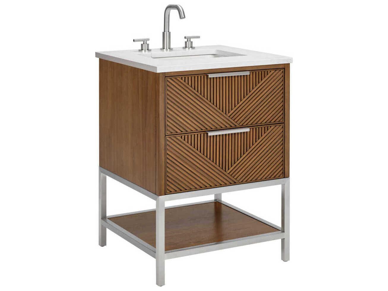 BEMMA Diamond 24" Walnut Brushed Nickel Vanity