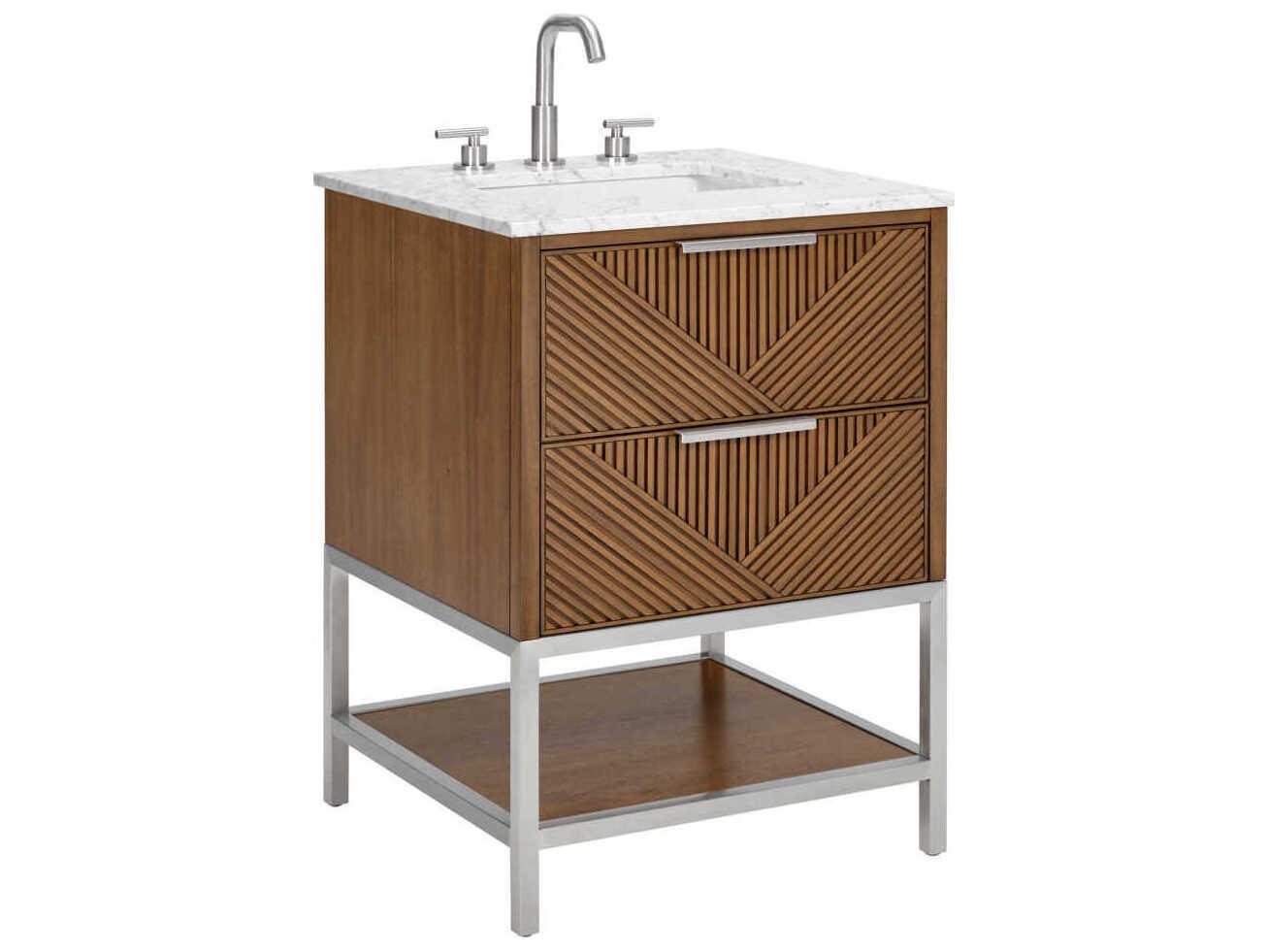 BEMMA Diamond 24" Walnut Brushed Nickel Vanity