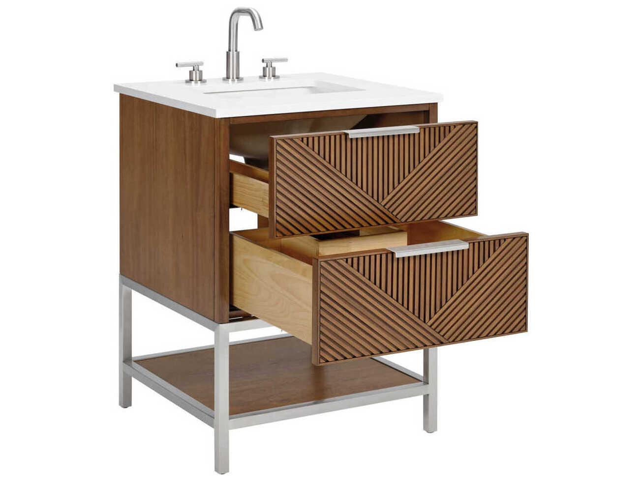 BEMMA Diamond 24" Walnut Brushed Nickel Vanity