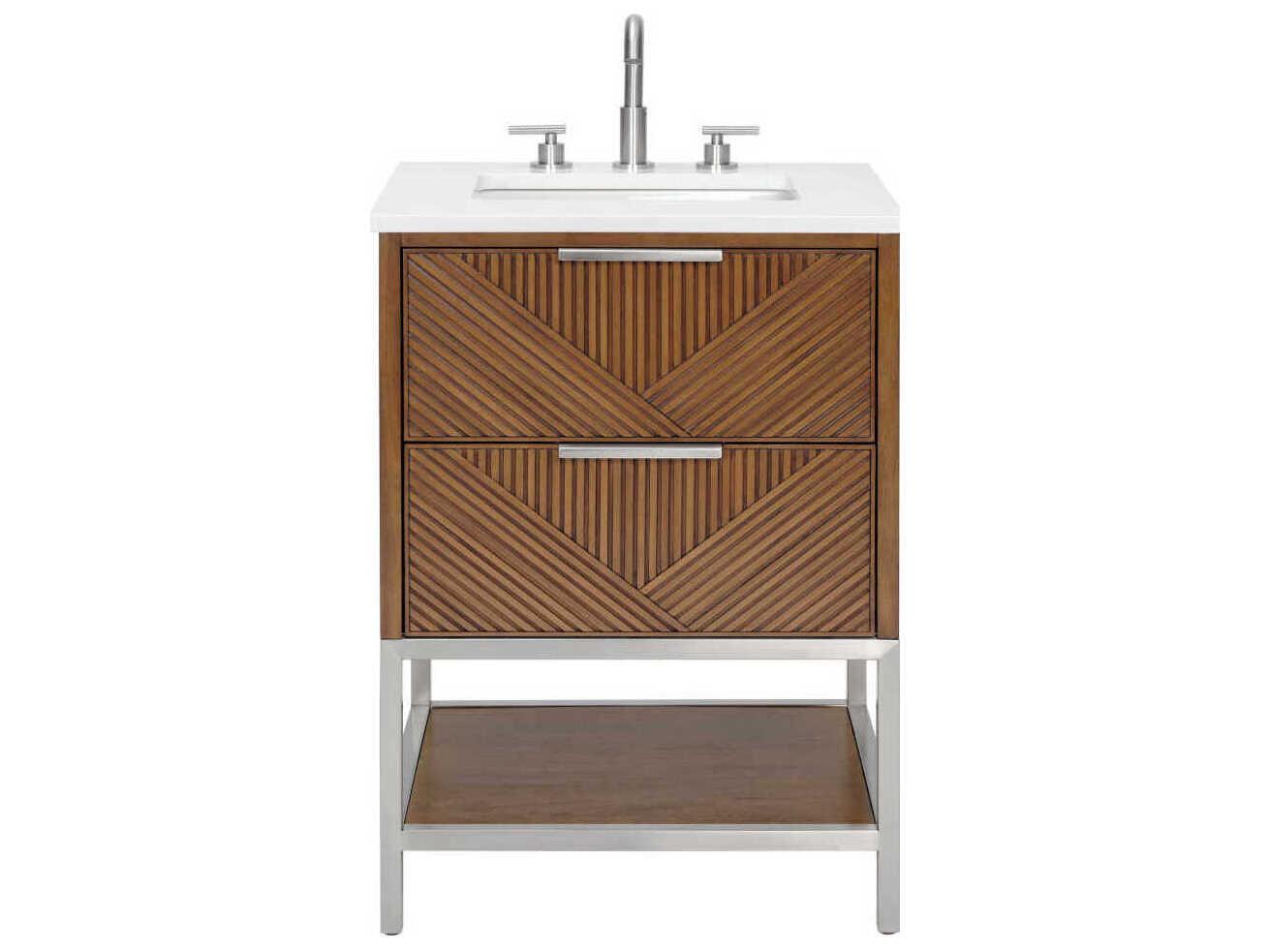 BEMMA Diamond 24" Walnut Brushed Nickel Vanity