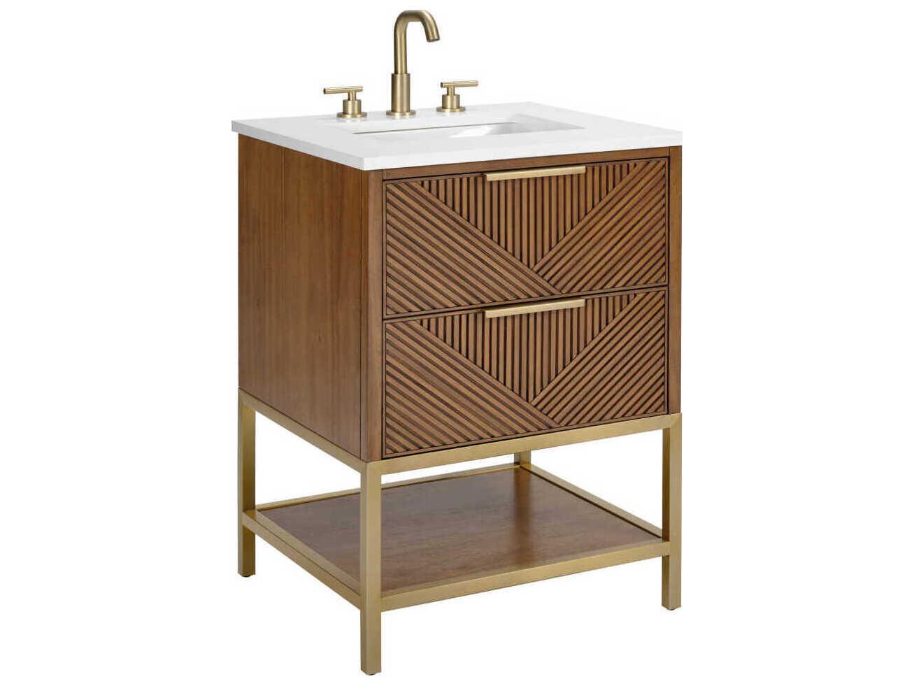 BEMMA Diamond 24" Walnut Satin Brass Vanity