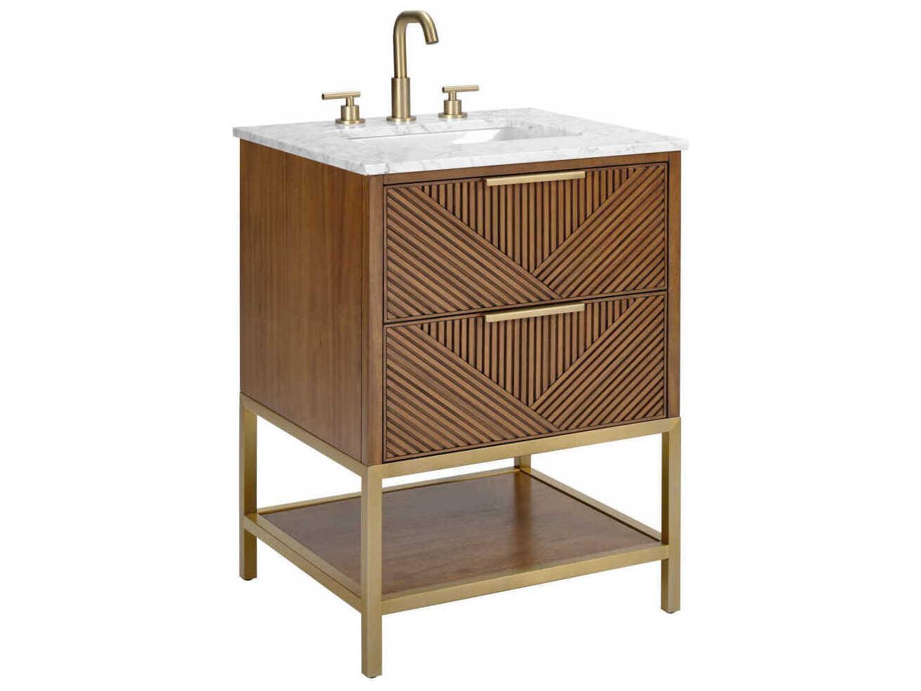 BEMMA Diamond 24" Walnut Satin Brass Vanity