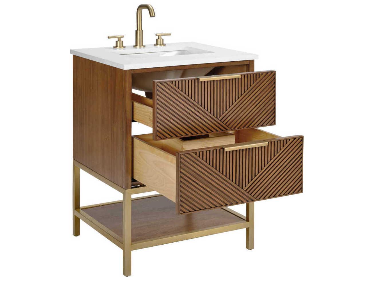 BEMMA Diamond 24" Walnut Satin Brass Vanity