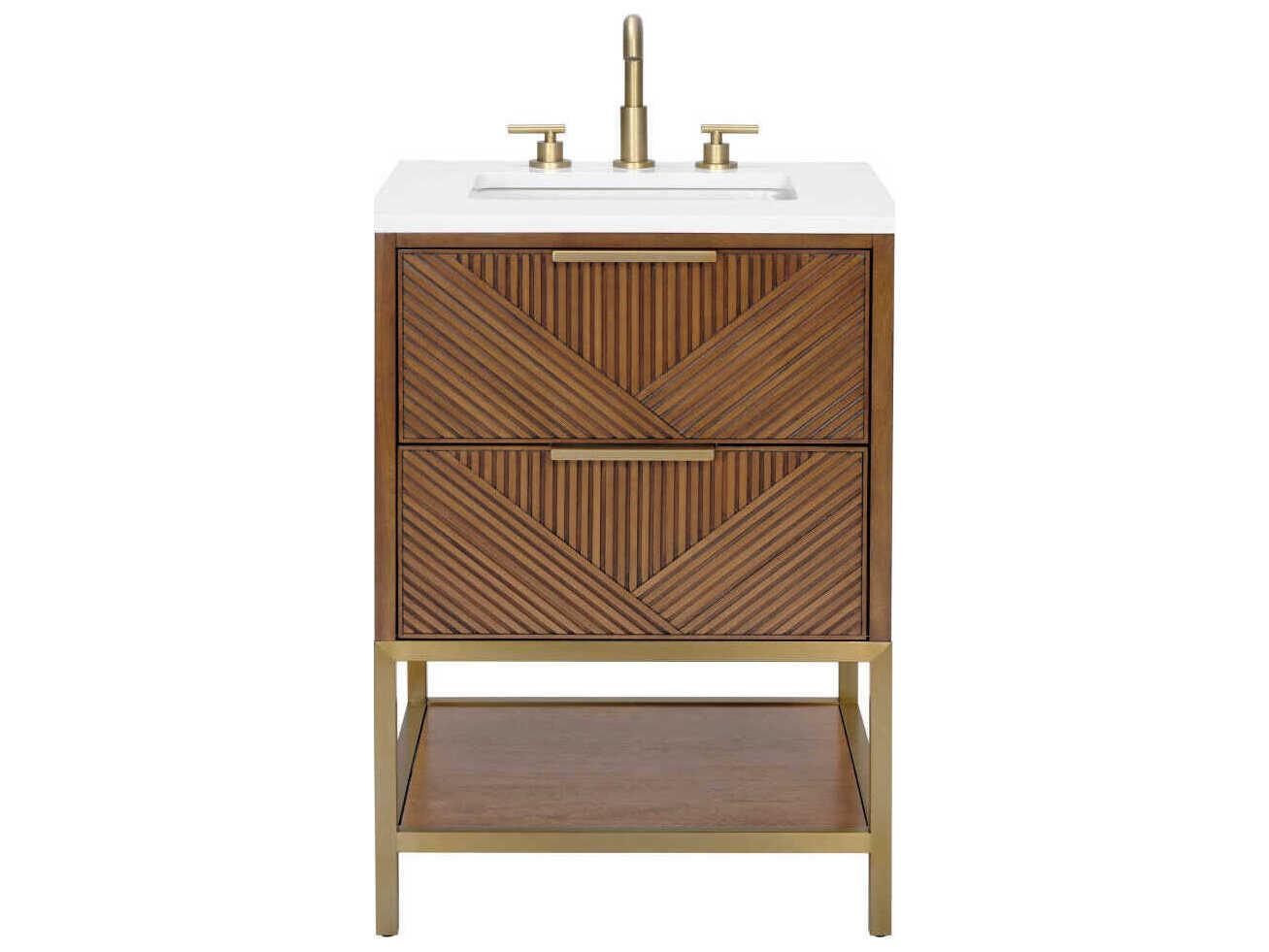 BEMMA Diamond 24" Walnut Satin Brass Vanity