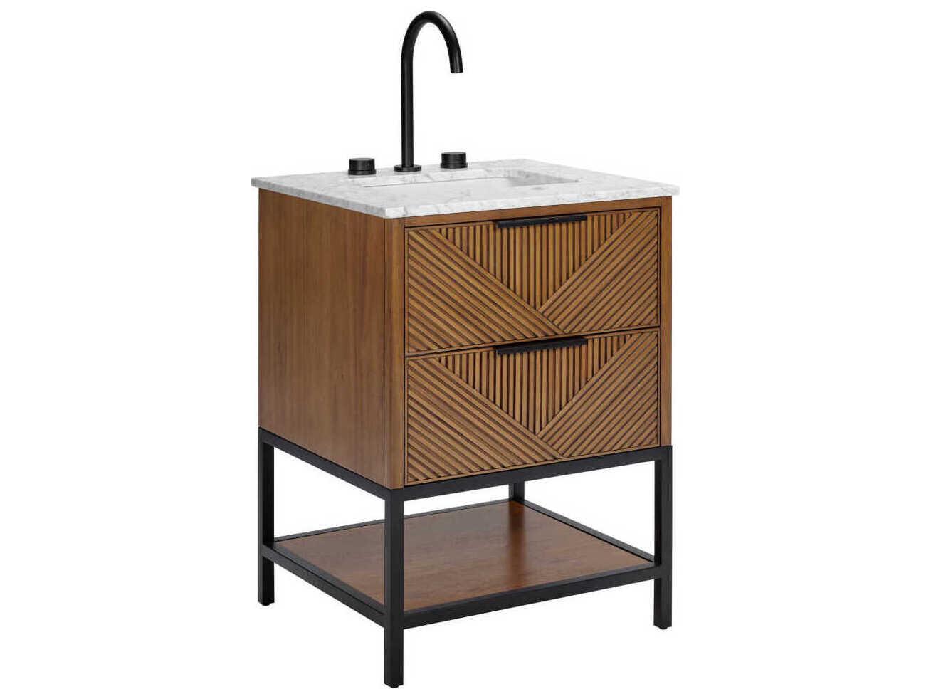 BEMMA Diamond 24" Walnut Matte Black Vanity