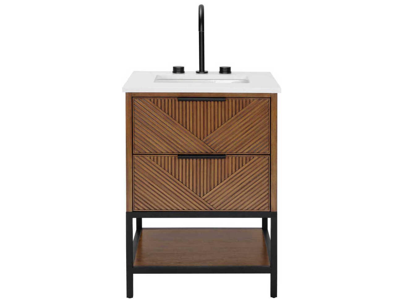 BEMMA Diamond 24" Walnut Matte Black Vanity